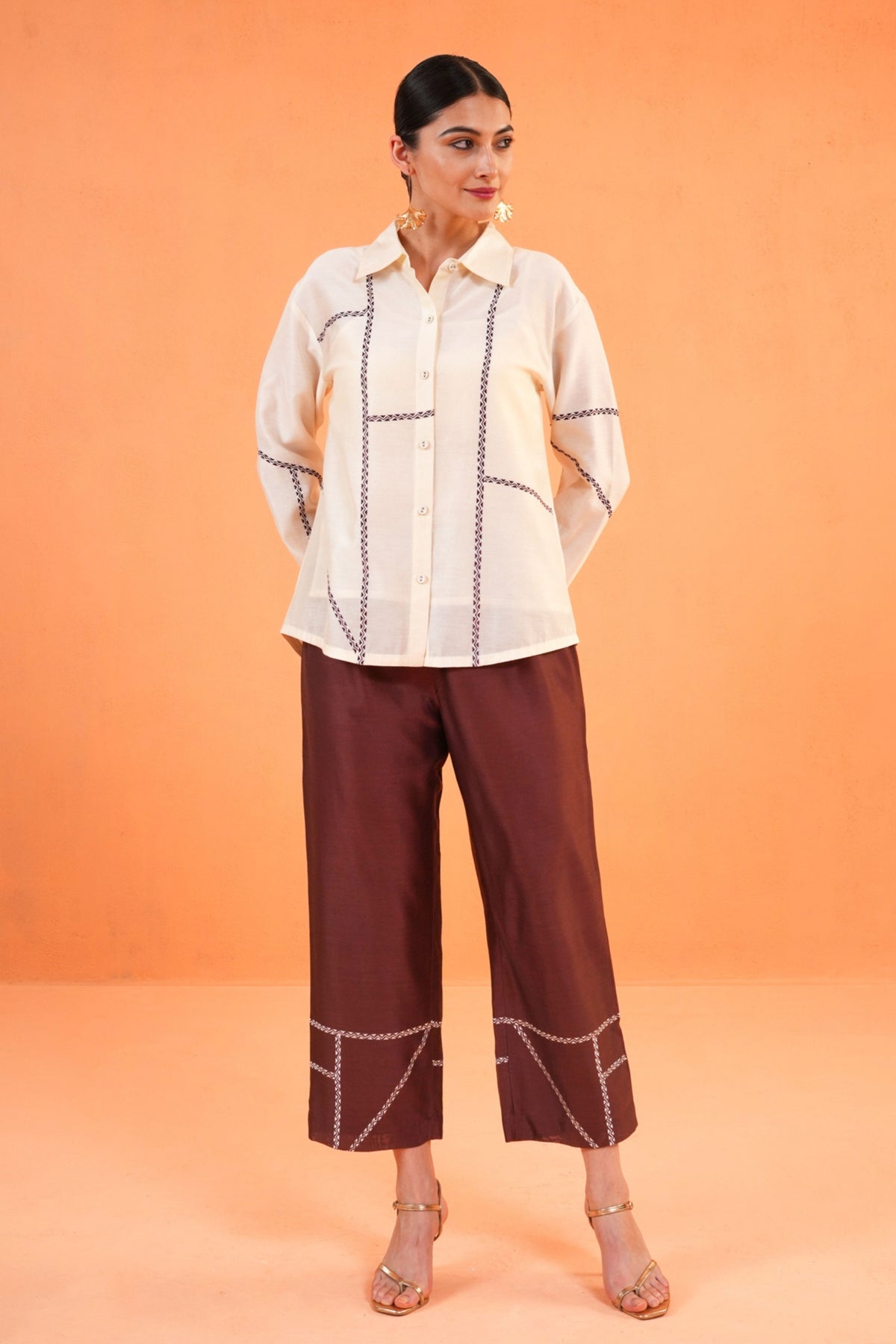 Brown Mosaic Co-ord Set