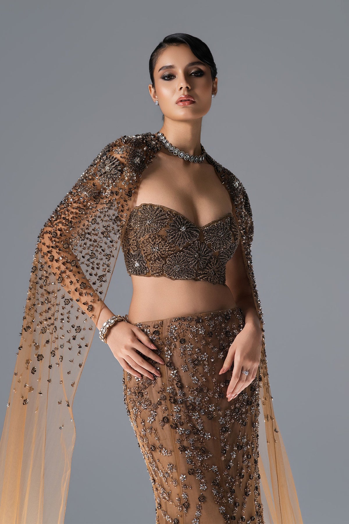 Bloom Veil Lehenga Cape Set