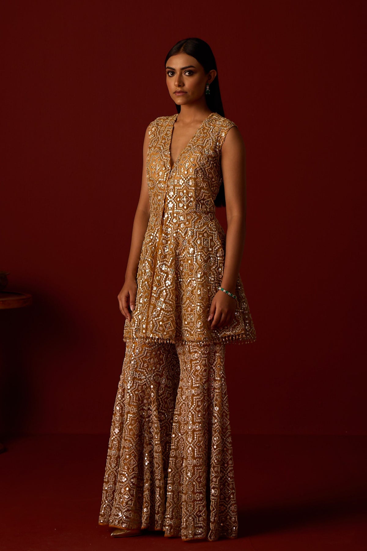 Hexagon Mirror Sharara Set