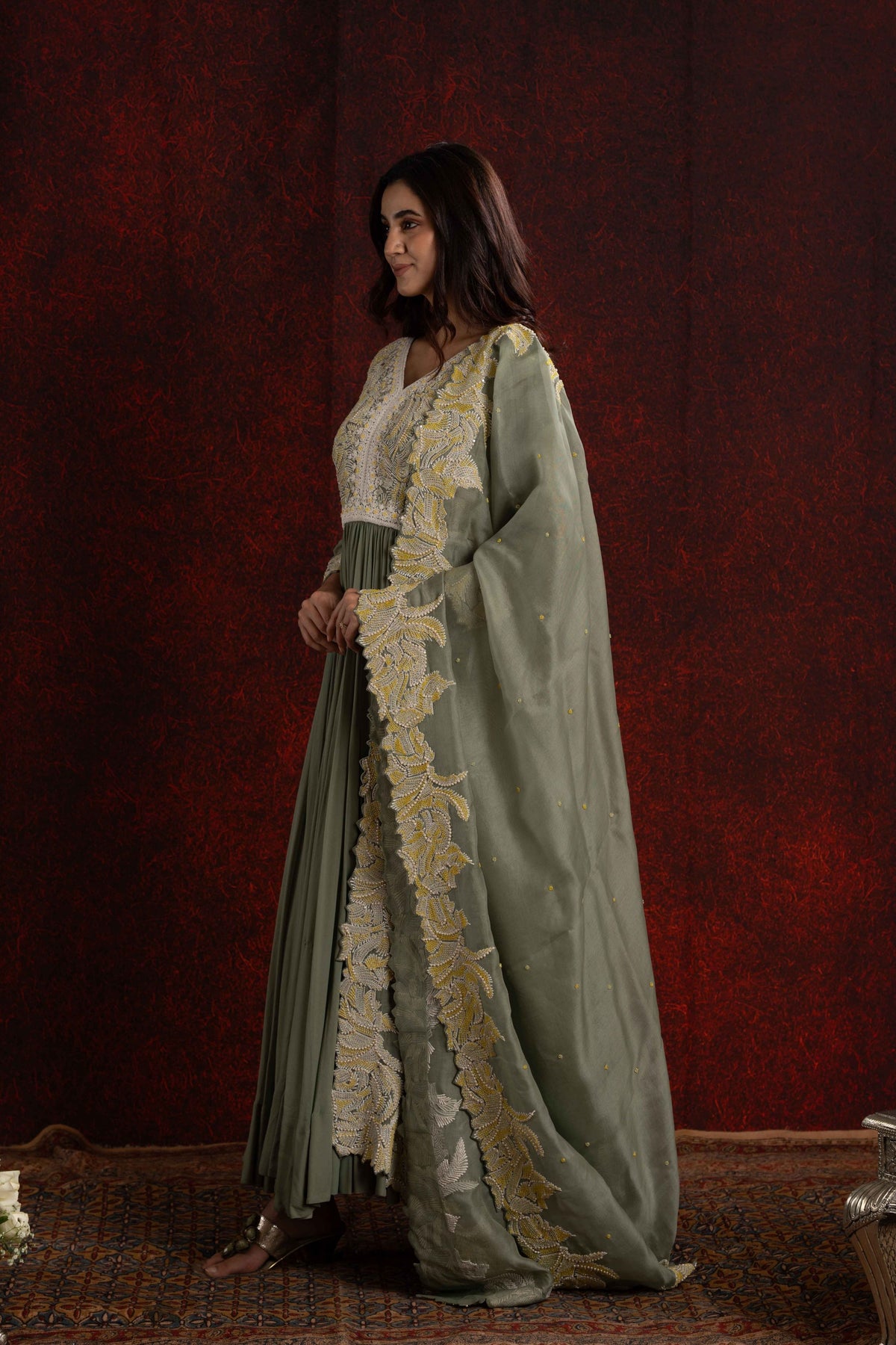 Green Anarkali Set