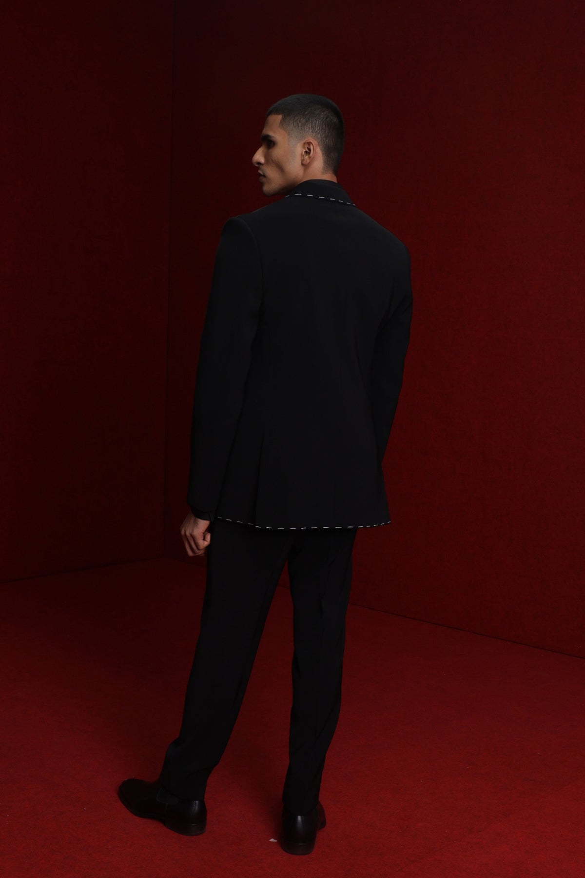 Black Peak Collar Suit