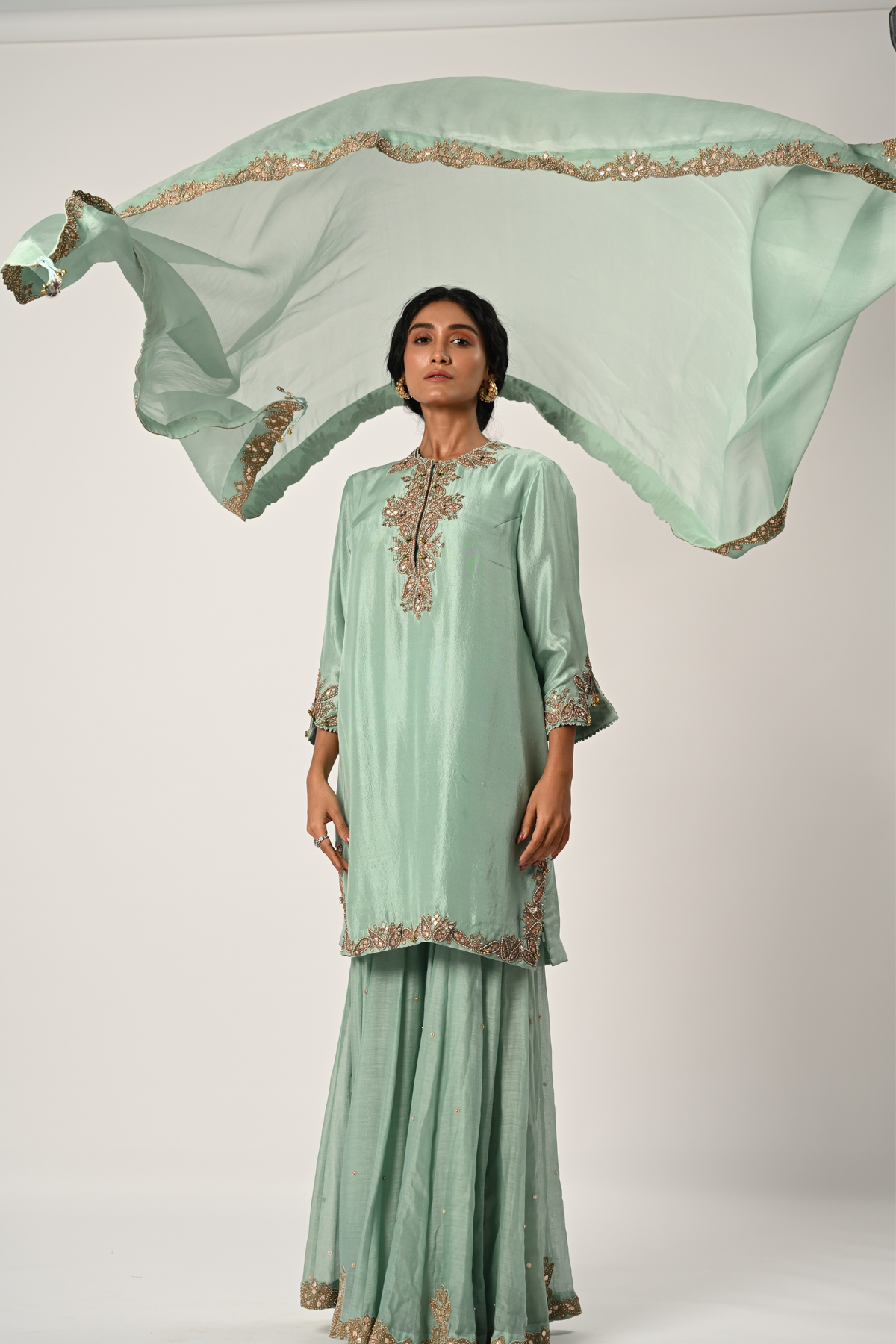 Powder Blue Sharara Set