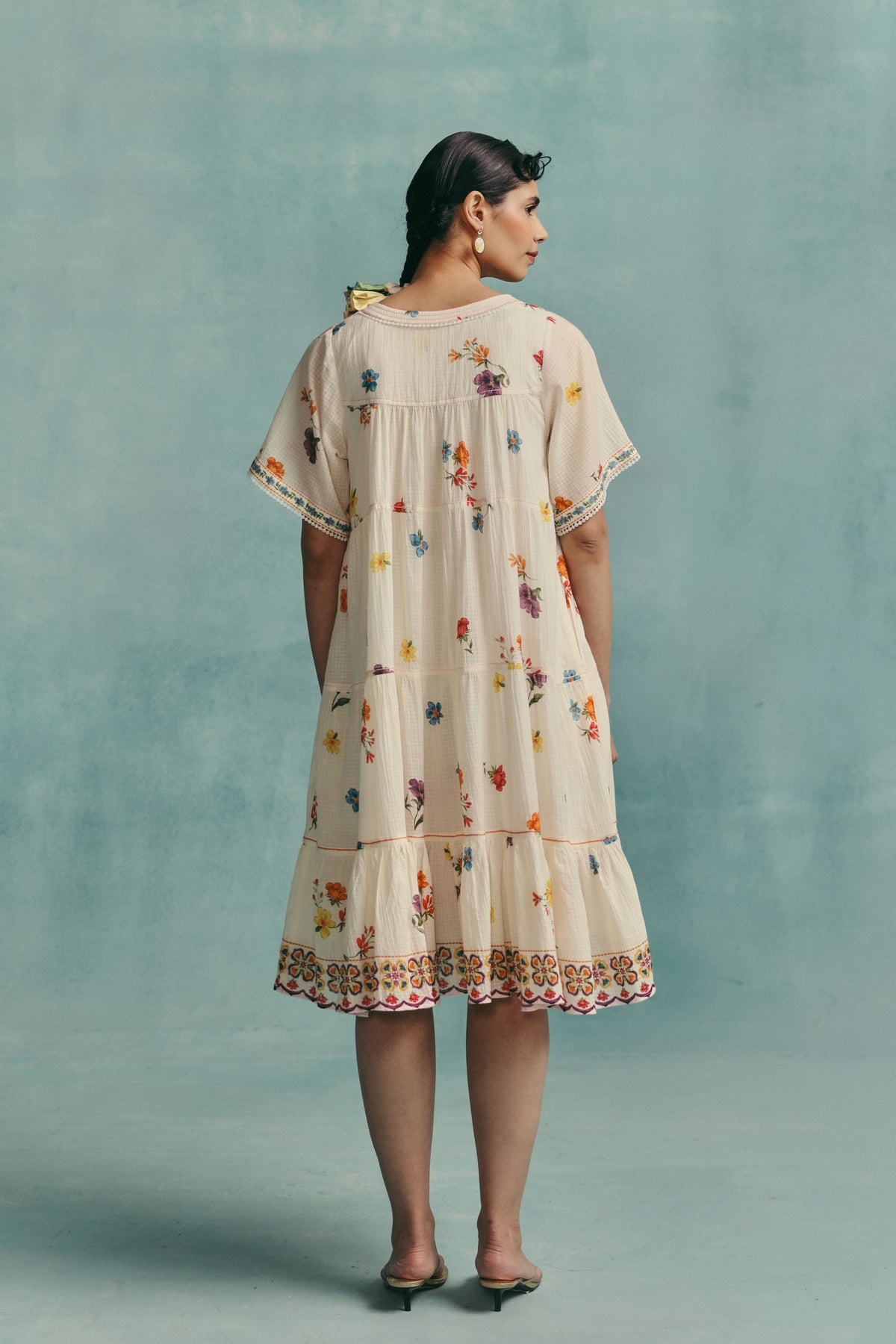 Daisy Ecru Tiered Dress