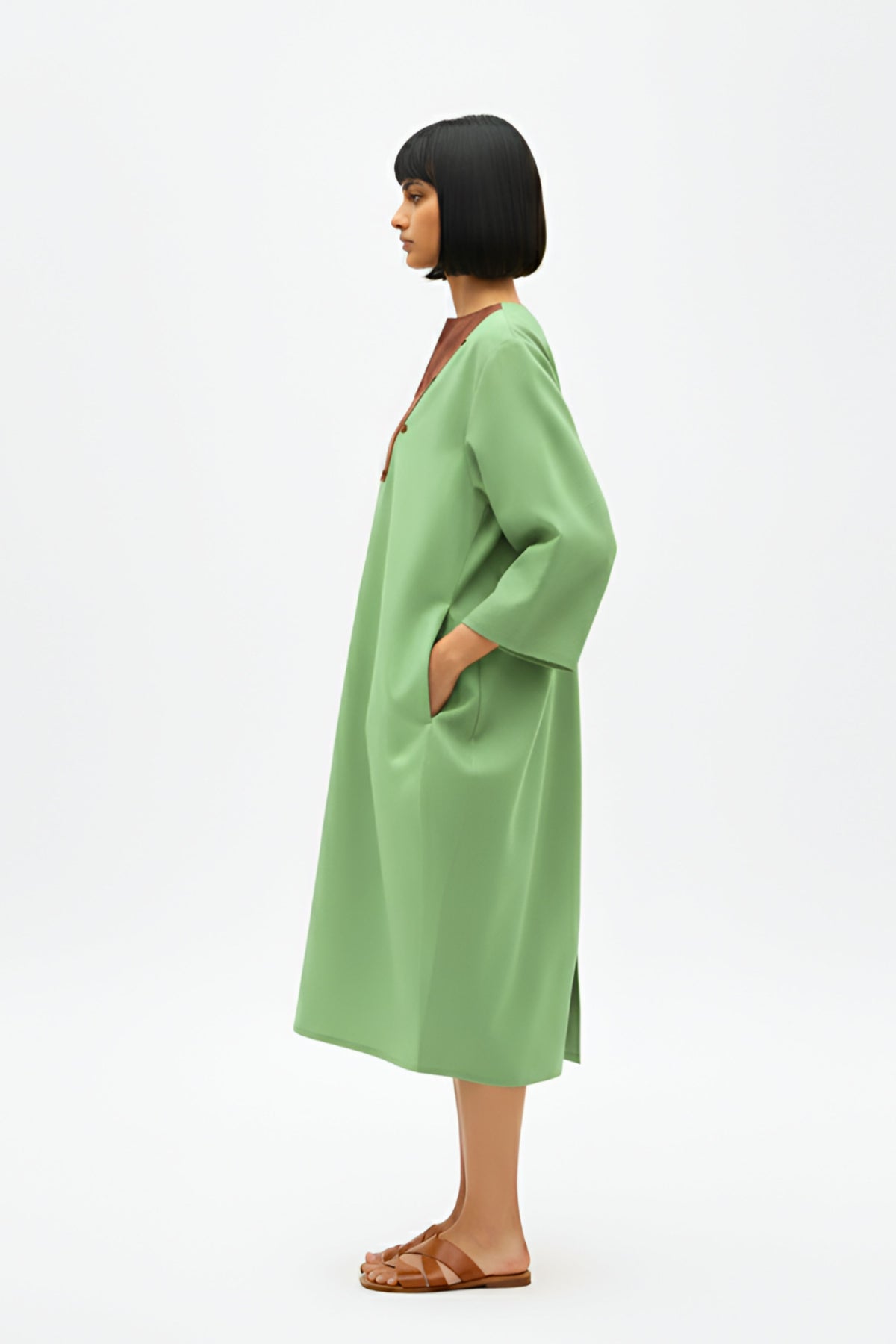 Asparagus Green Tuscan  Dress