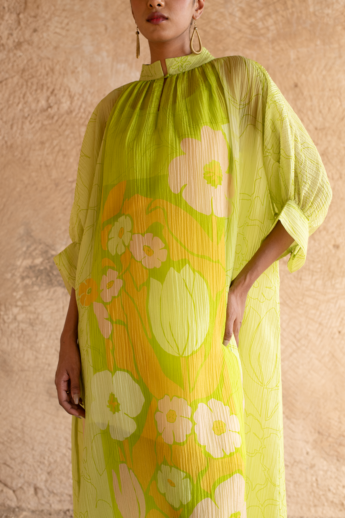 Lime Green A-line Kurta Set
