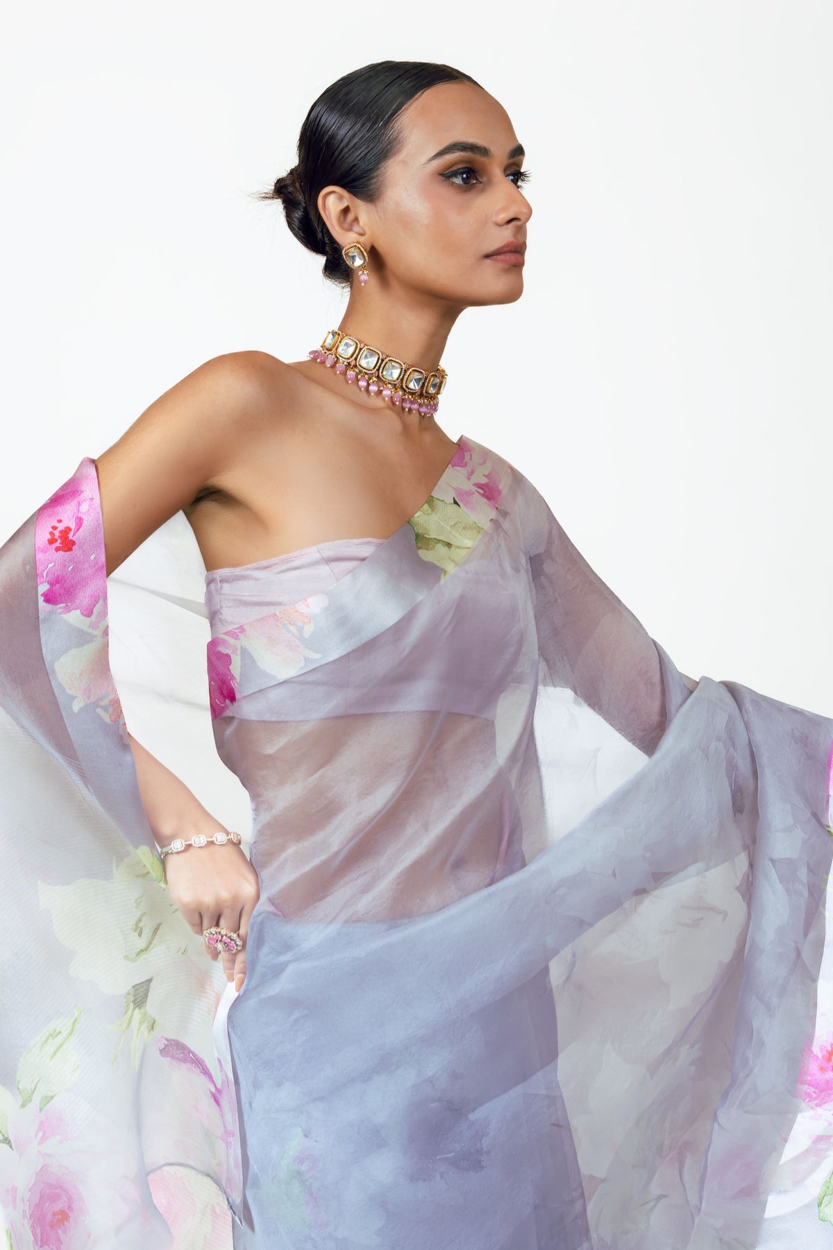 Alea Lavender Organza Saree
