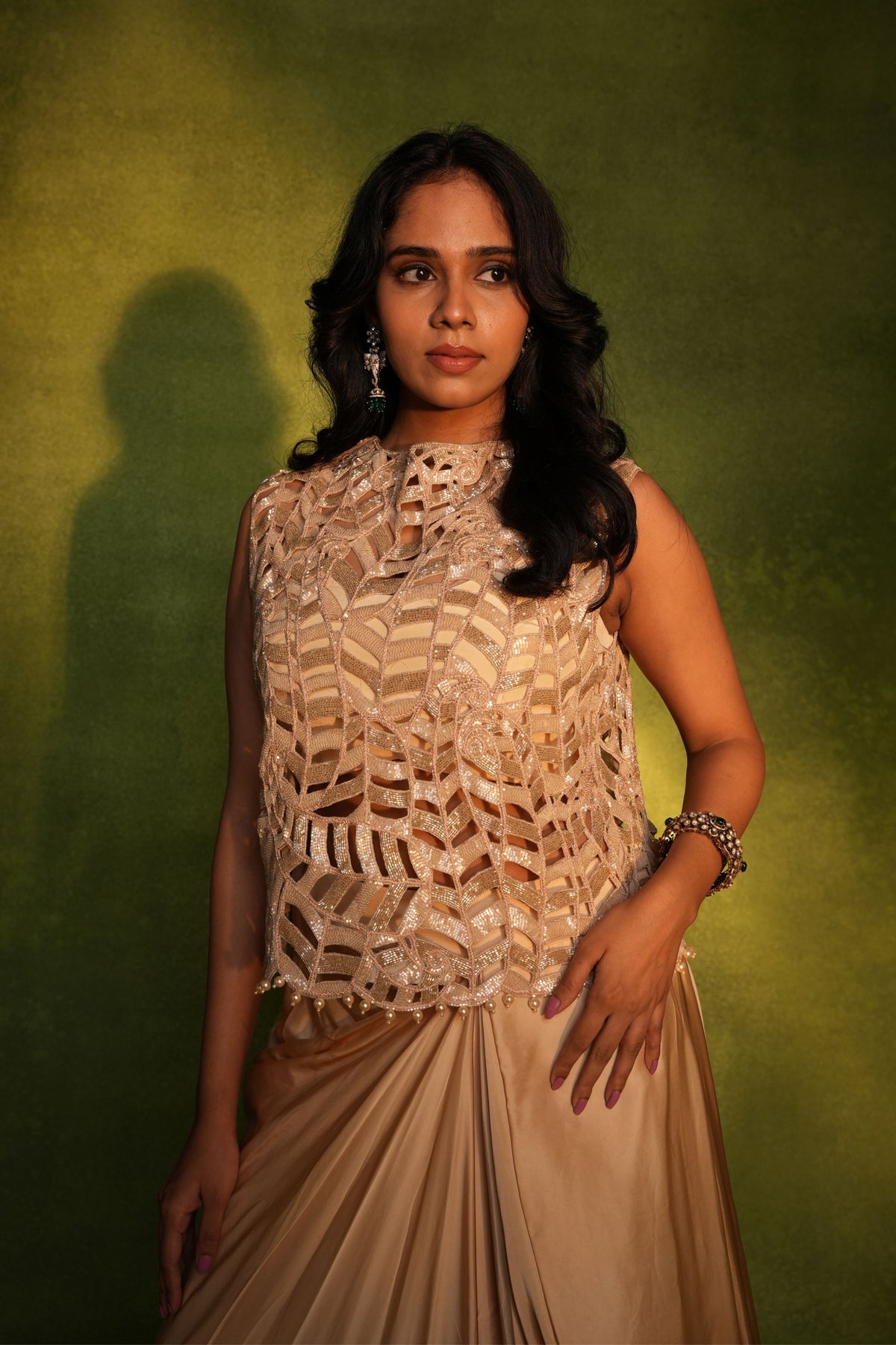 Gold Skirt Set