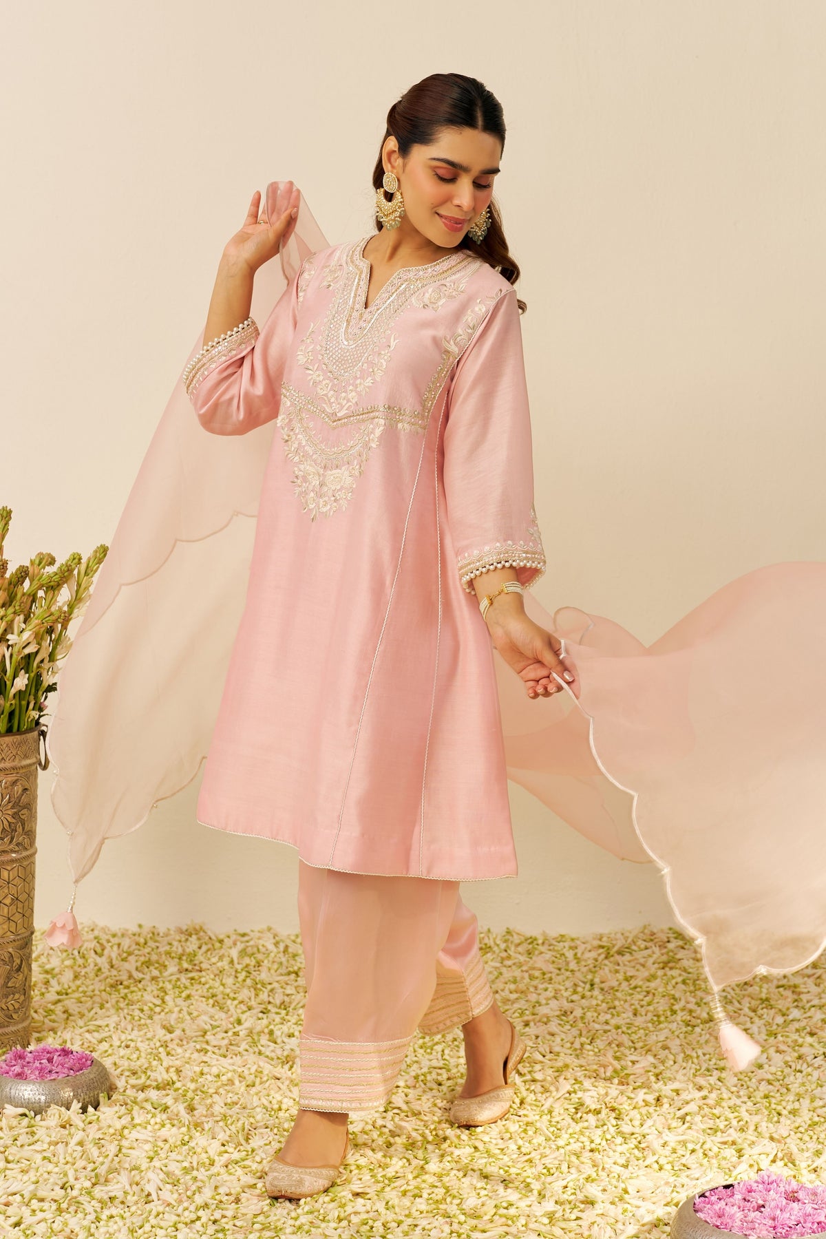 Aiza Blush Pink Kurta Set