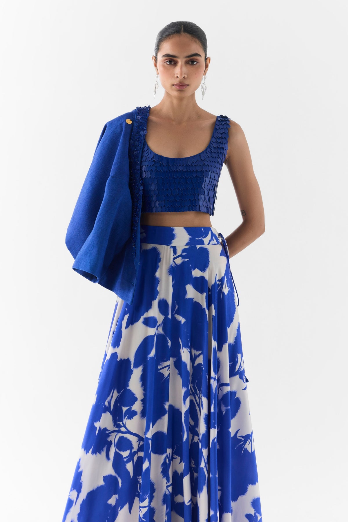 Blue Ink Skirt Set