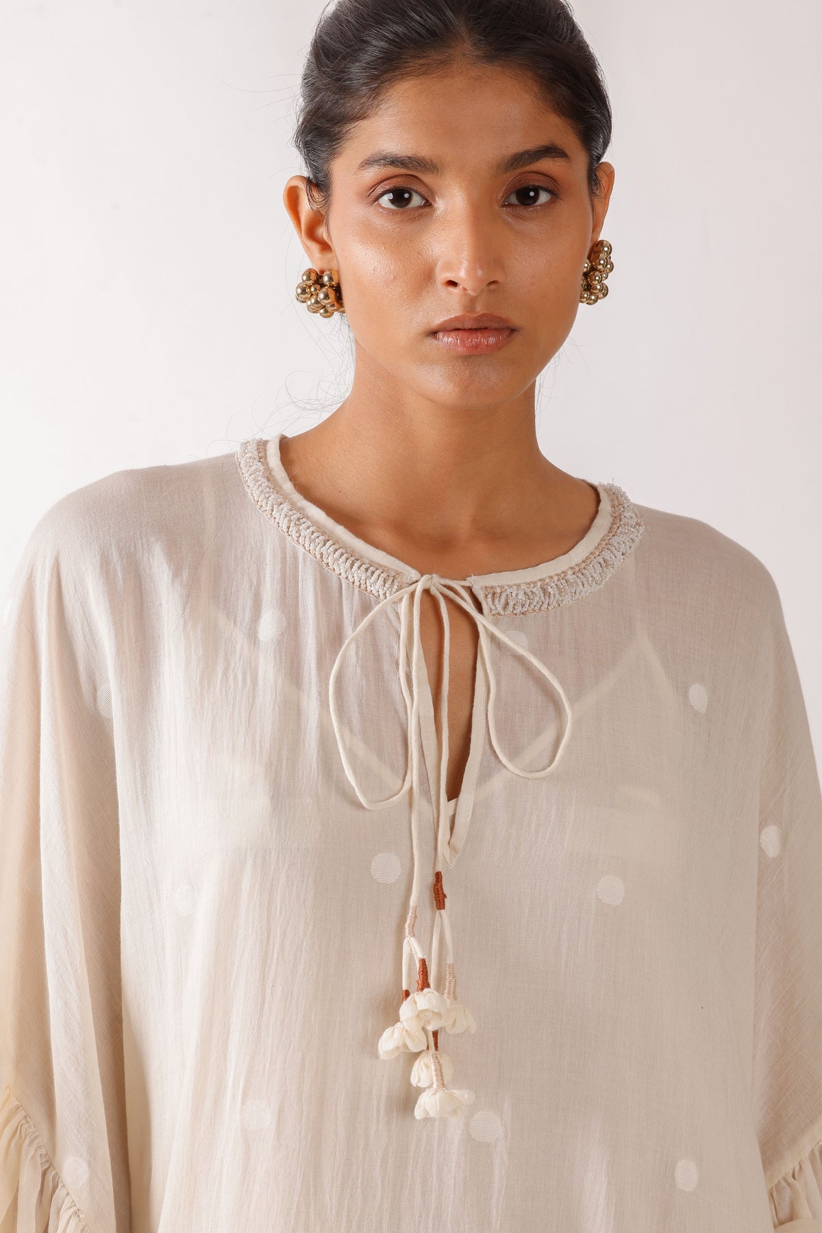 Jamdani Pearl Embroidered Long Dress