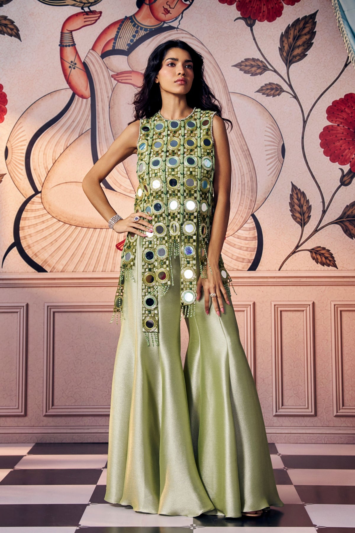 Pistachio Sharara Set