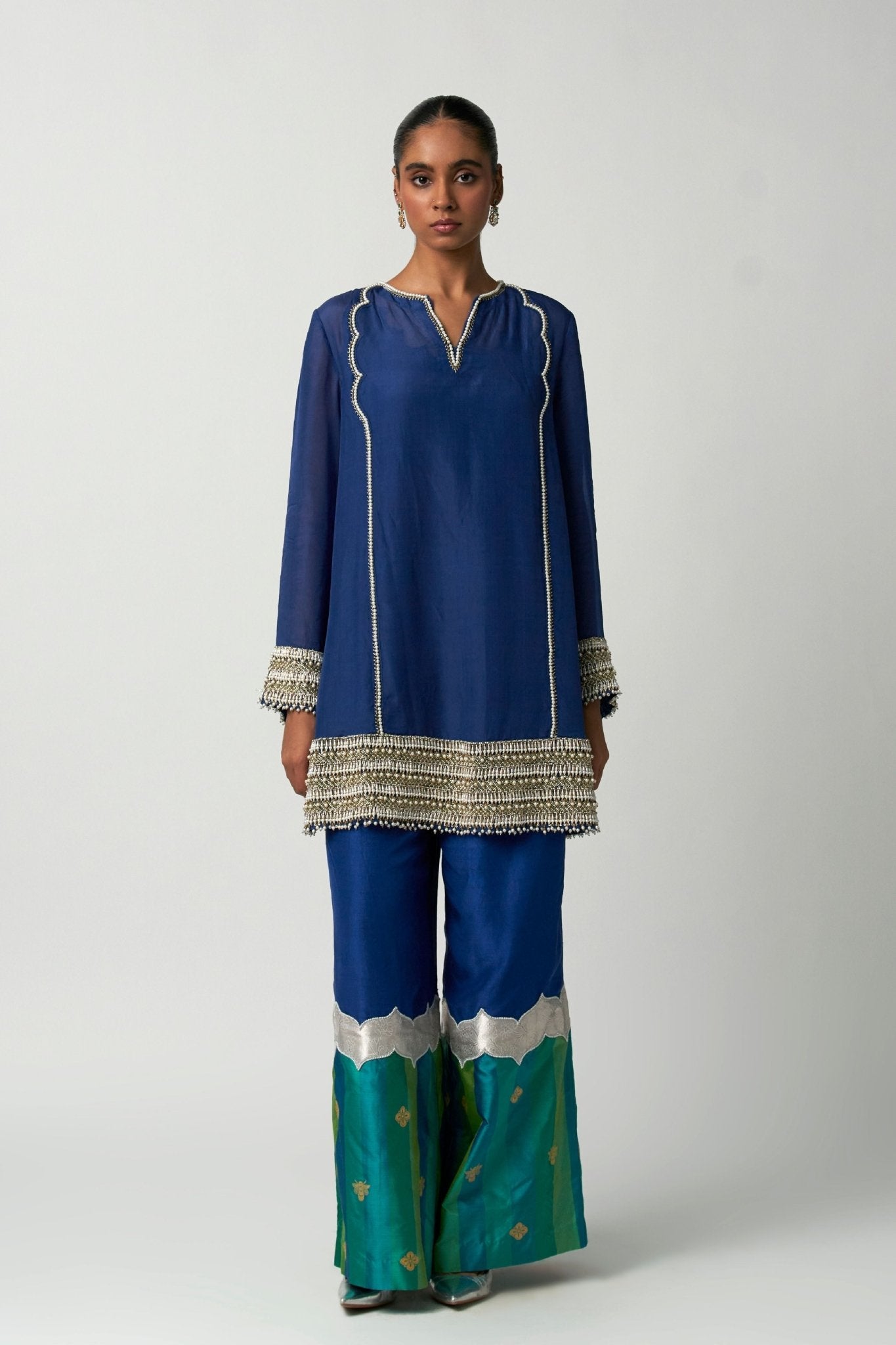 Sapphire Zehn - e - zevar Tunic Set - Ohfab - Elahe