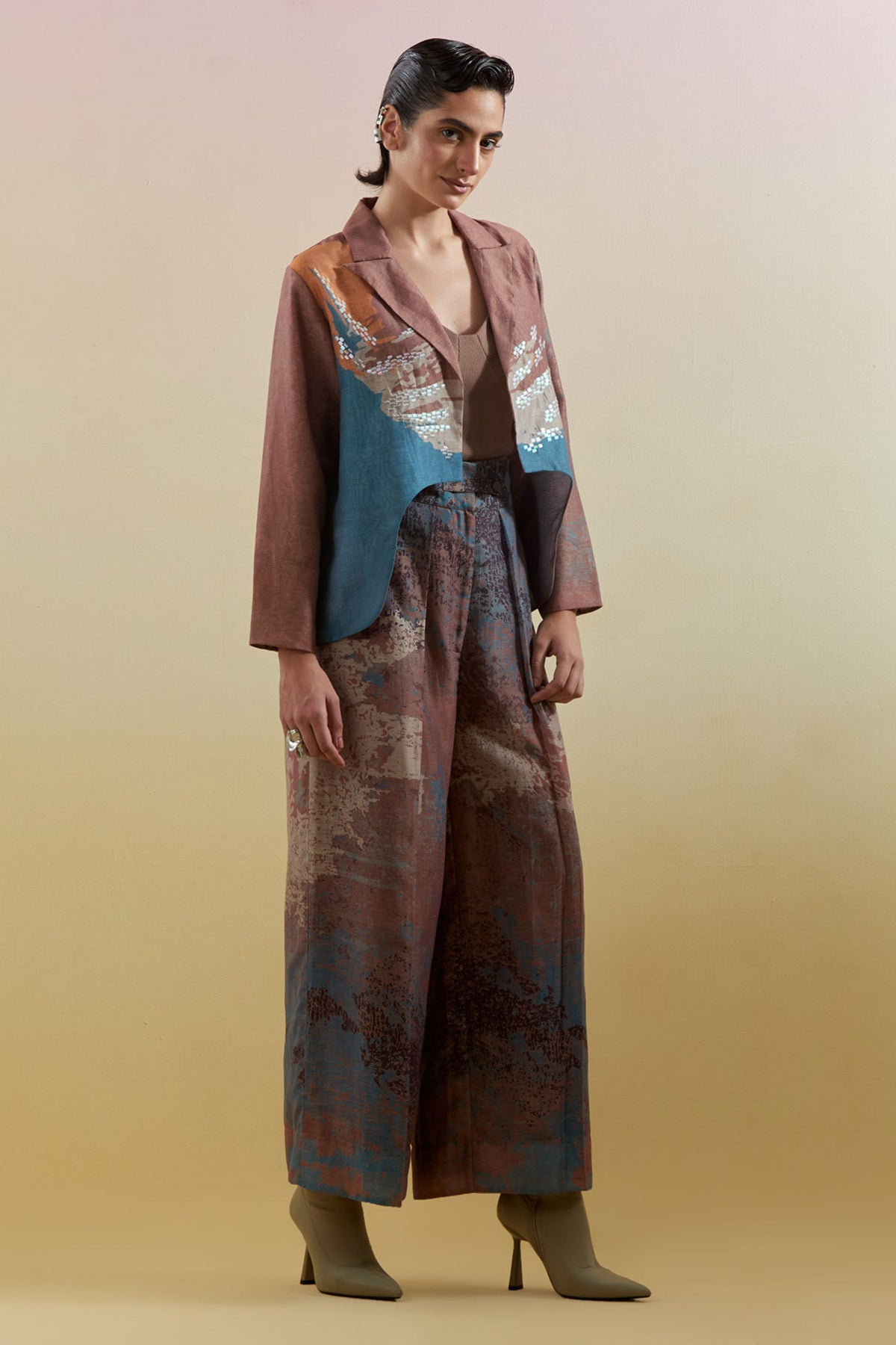Asymmetrical Jacket Set