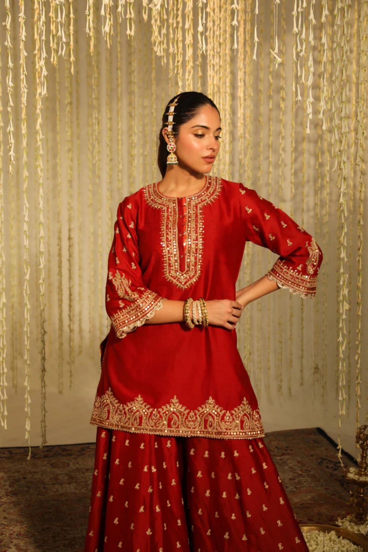 Mishika Red Sharara Set