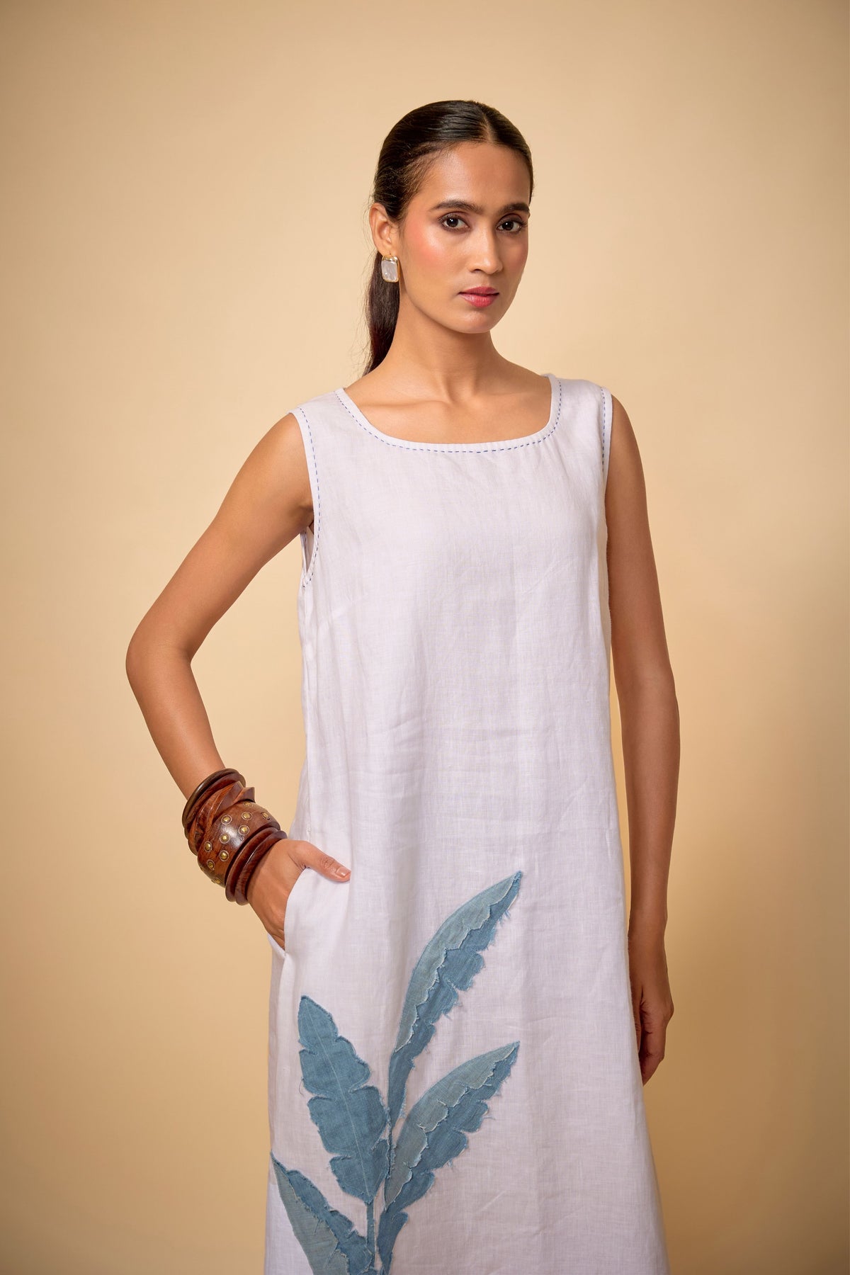 Linen Palm Dress