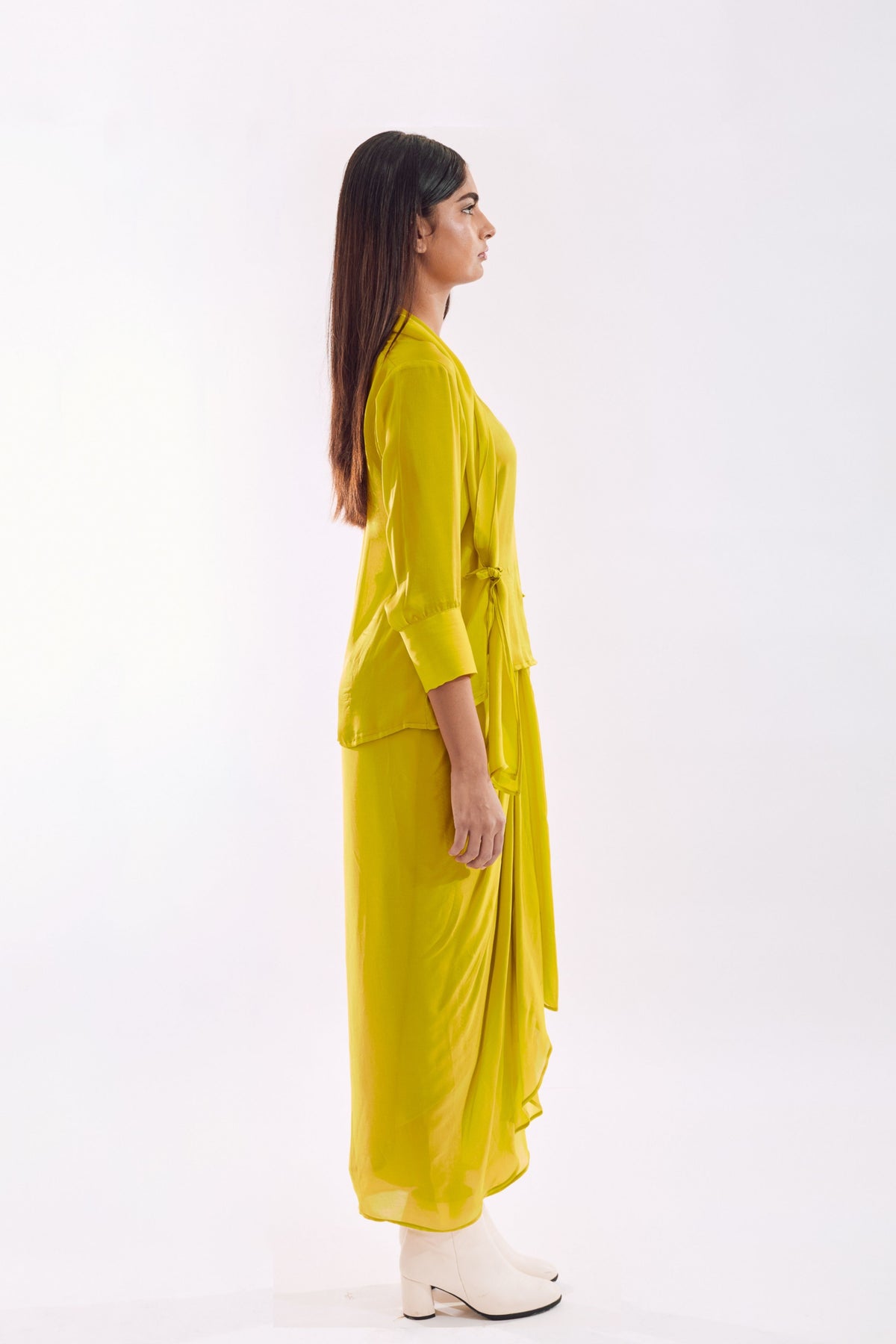 Lime Side Tie Co-ord Set