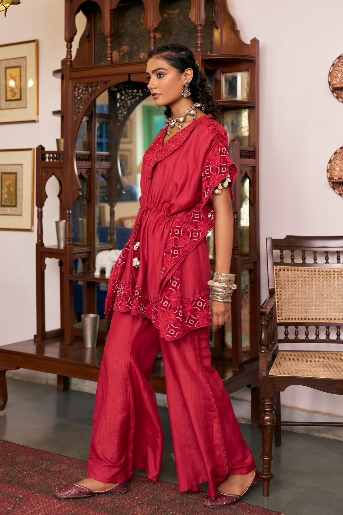 Ruby Cutwork Co-ord Set