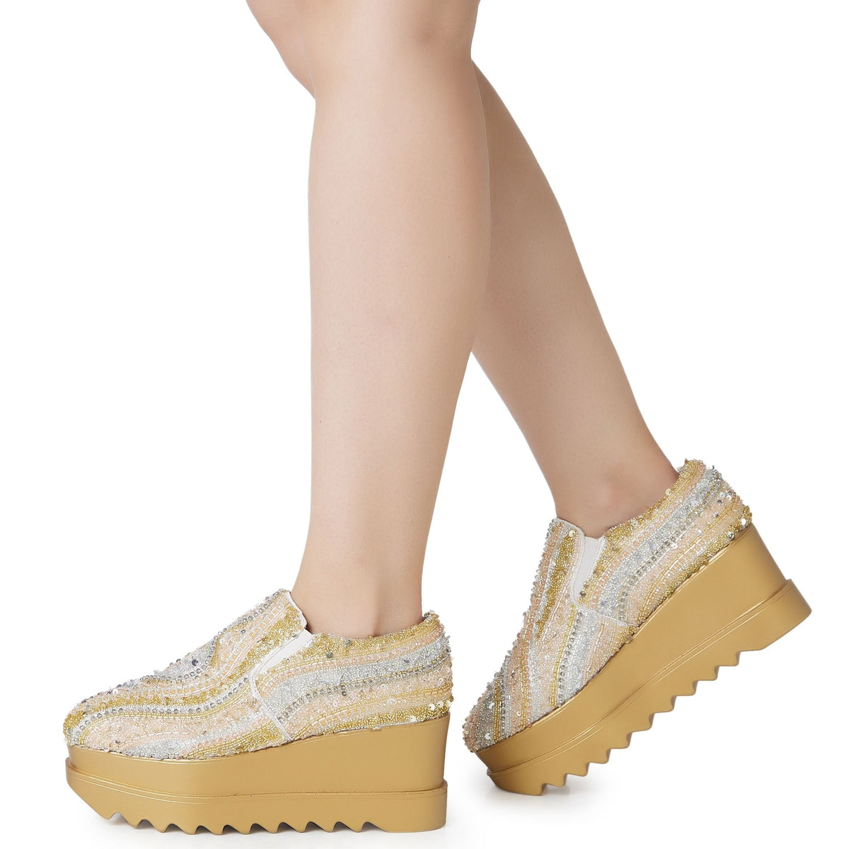 Electric Feel Wedding Wedge Sneakers