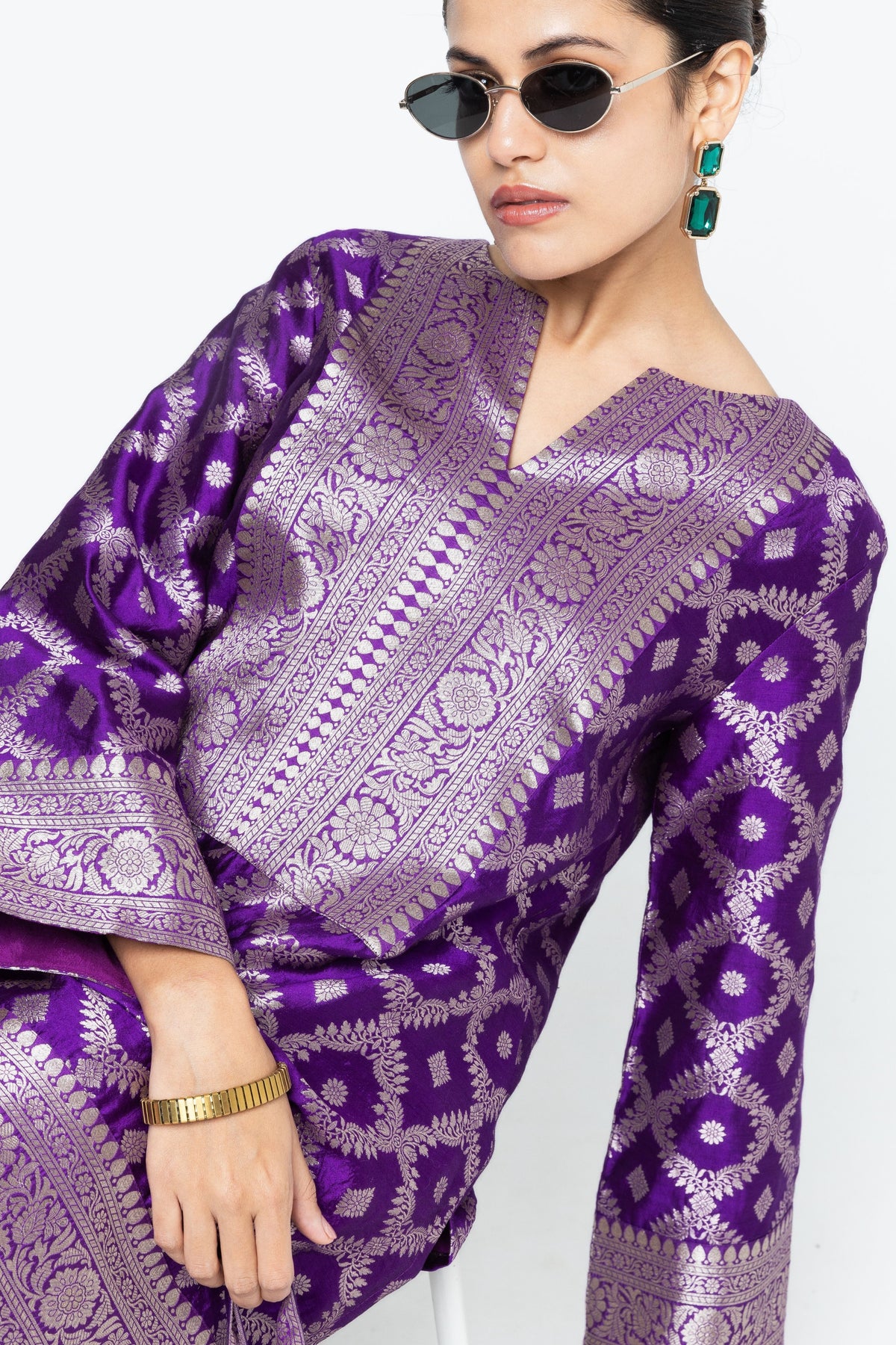 Heera  Jaal Purple Tunic Set