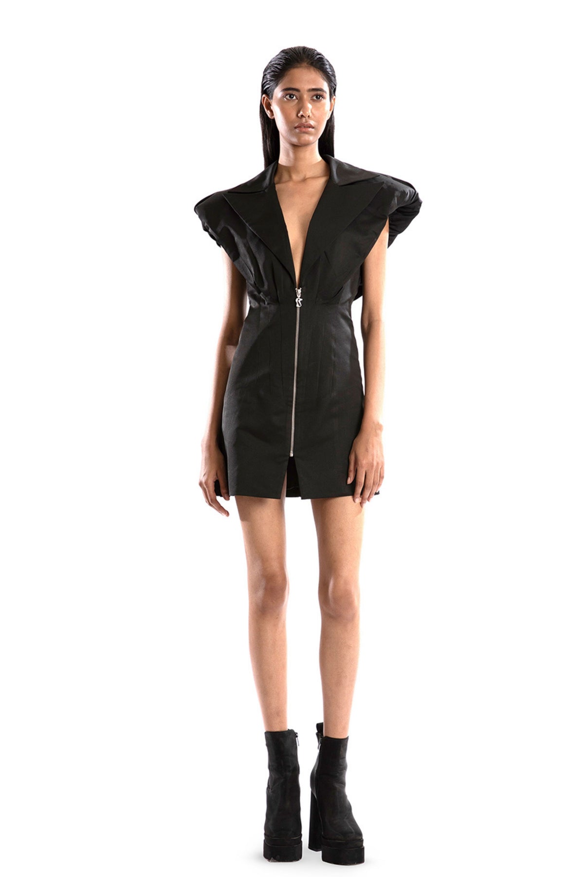 Power Shoulder Mini Dress