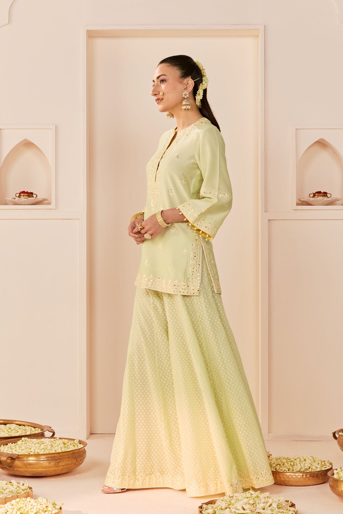 Rehma Mint Green Sharara Set