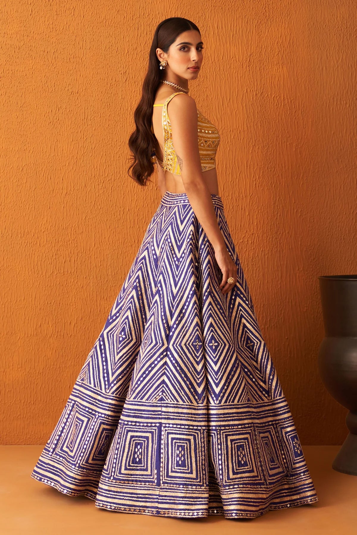 Purple Raw Silk Lehenga Set