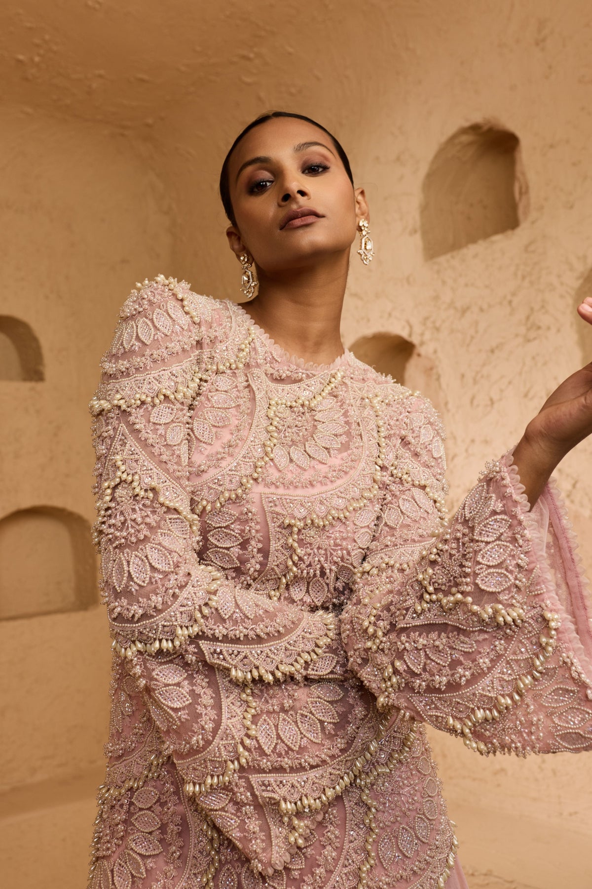 Alina Asymmetric Sharara Set