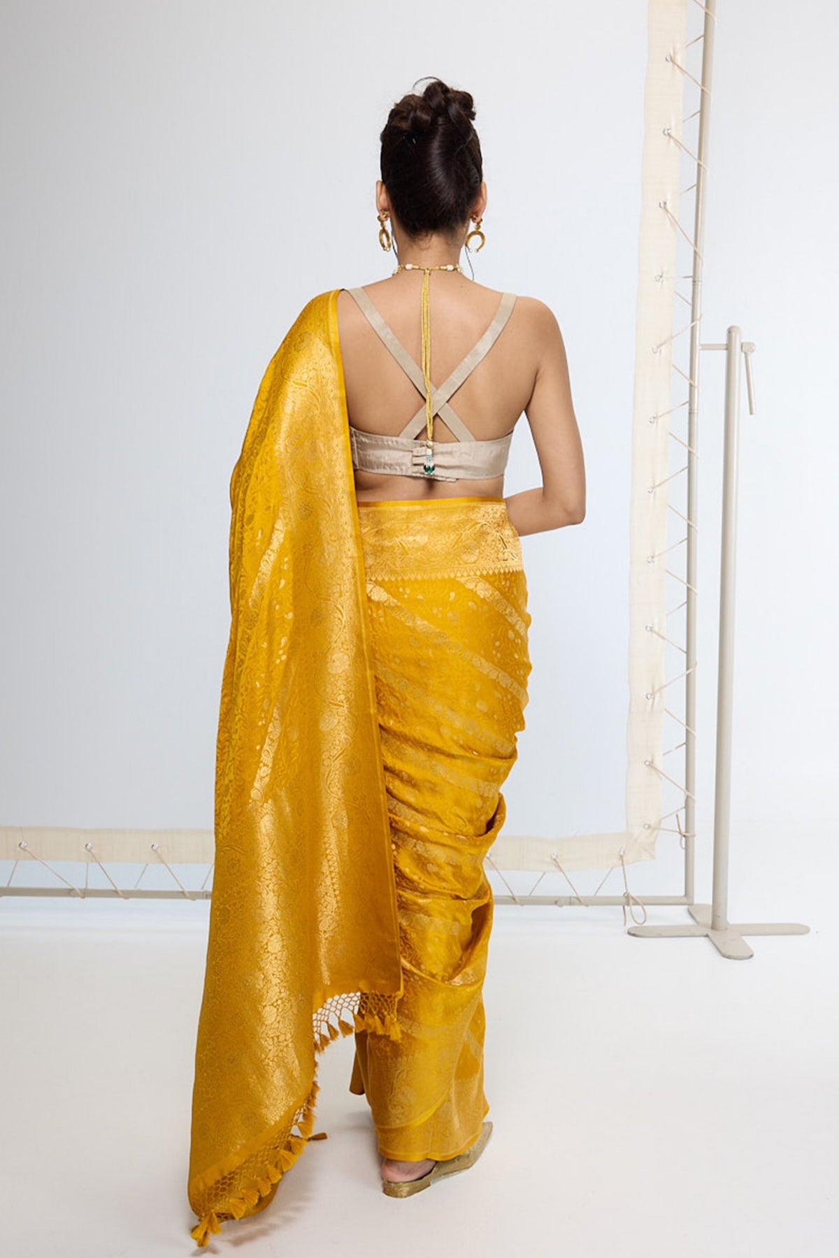 Handwoven Saffron Yellow Saree