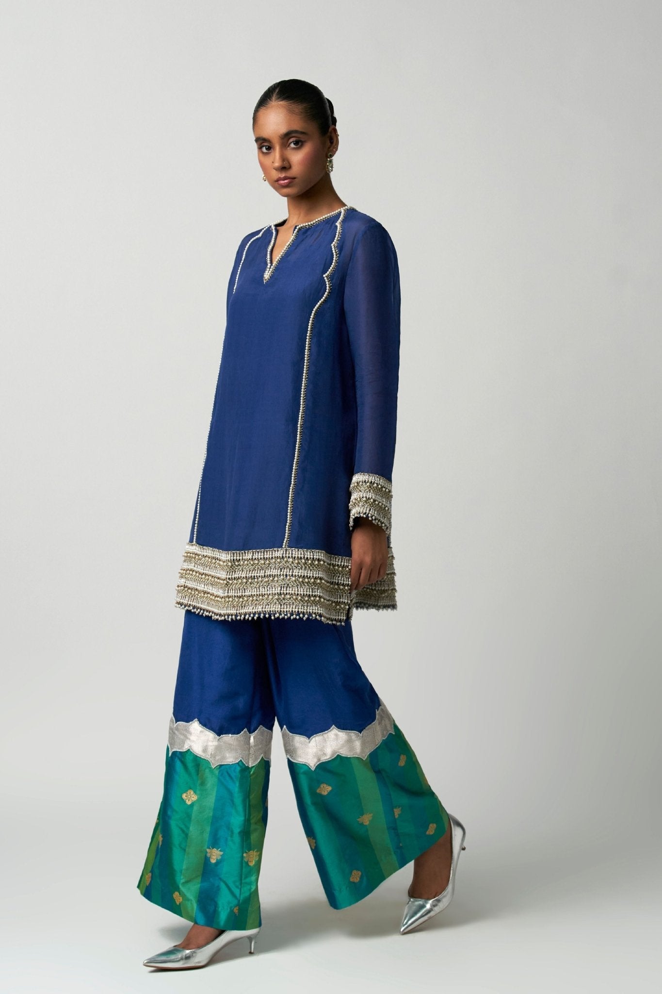 Sapphire Zehn - e - zevar Tunic Set - Ohfab - Elahe