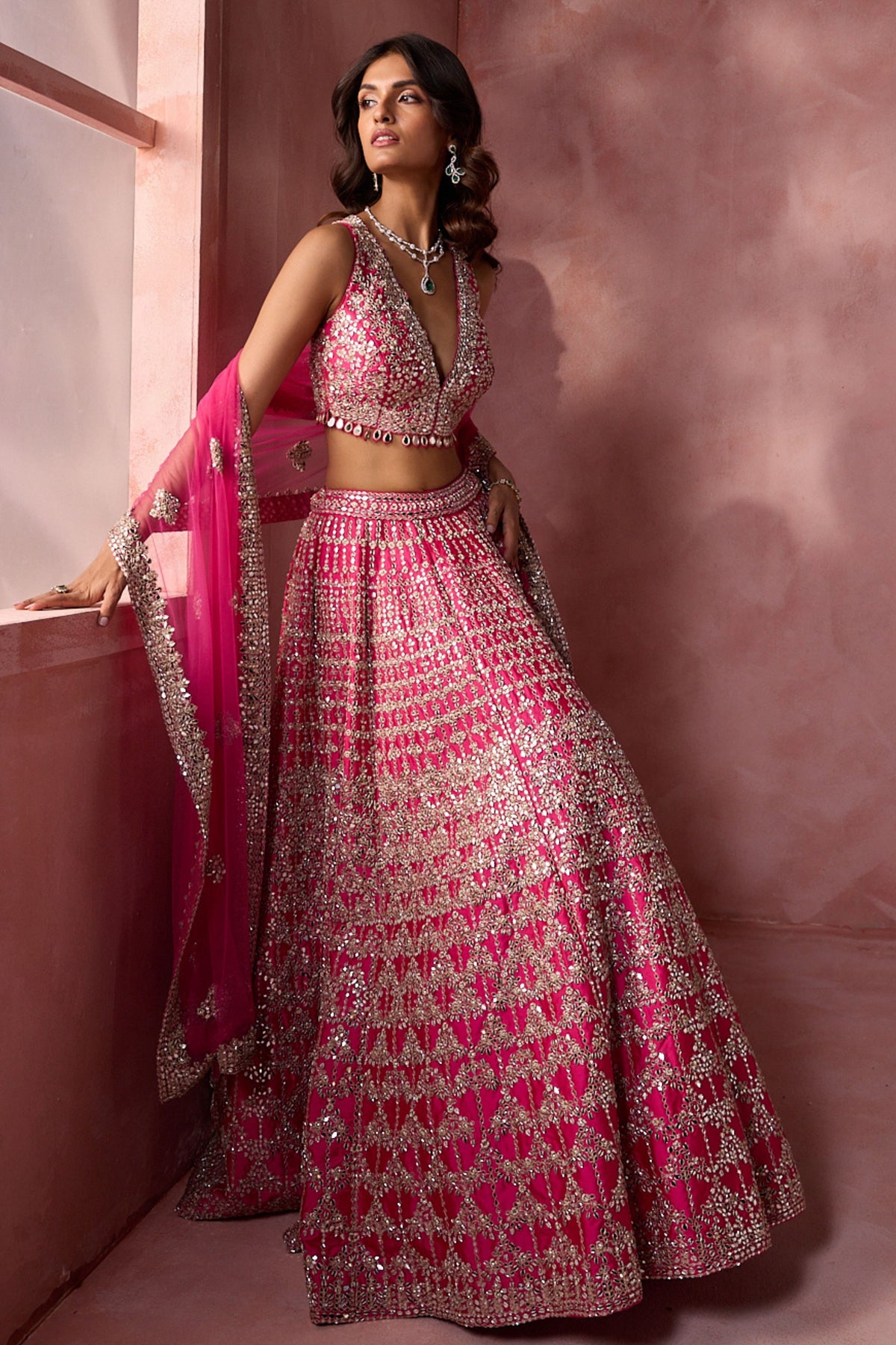 Fuchsia Pink Lehenga Set
