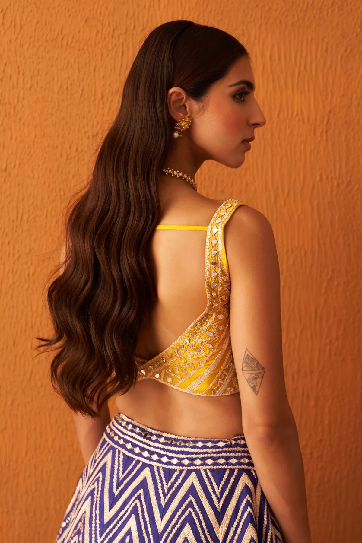 Purple Raw Silk Lehenga Set