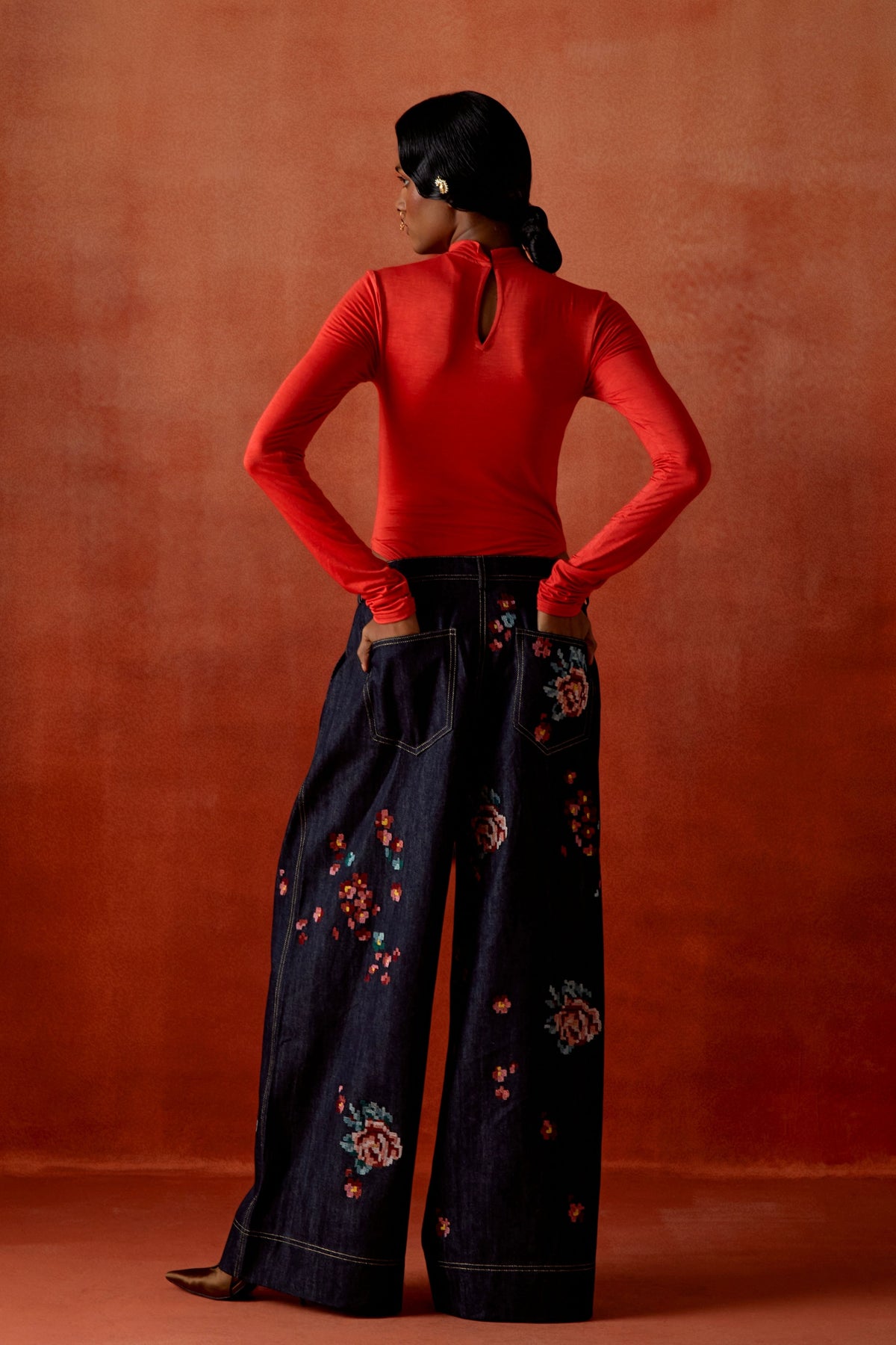 Embroidered Trench Set