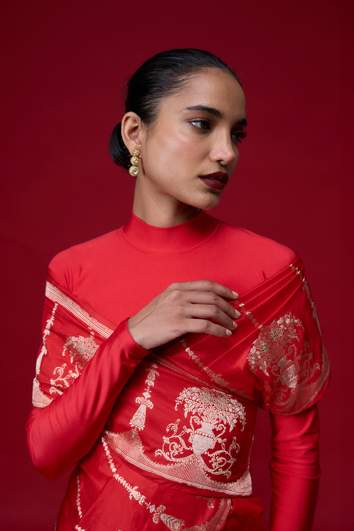 The Cherry Blaze Saree