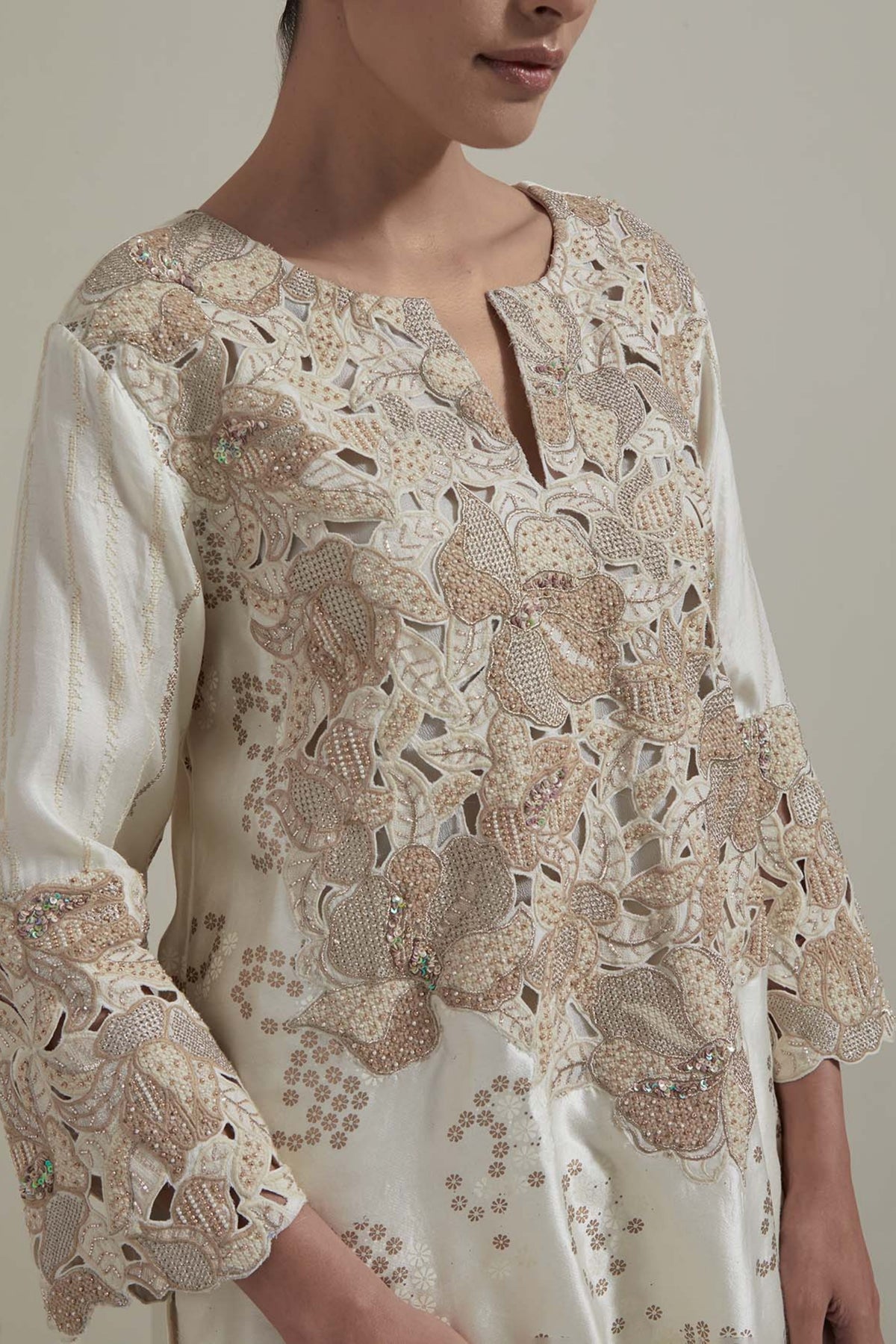 Ivory Cutwork Kurta Set