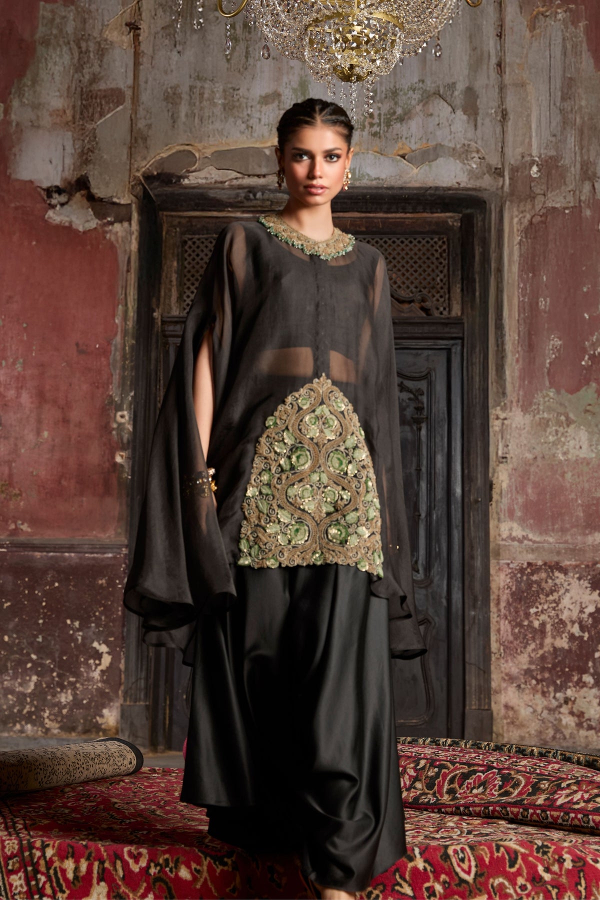 Black Umbrella Kaftaan Set