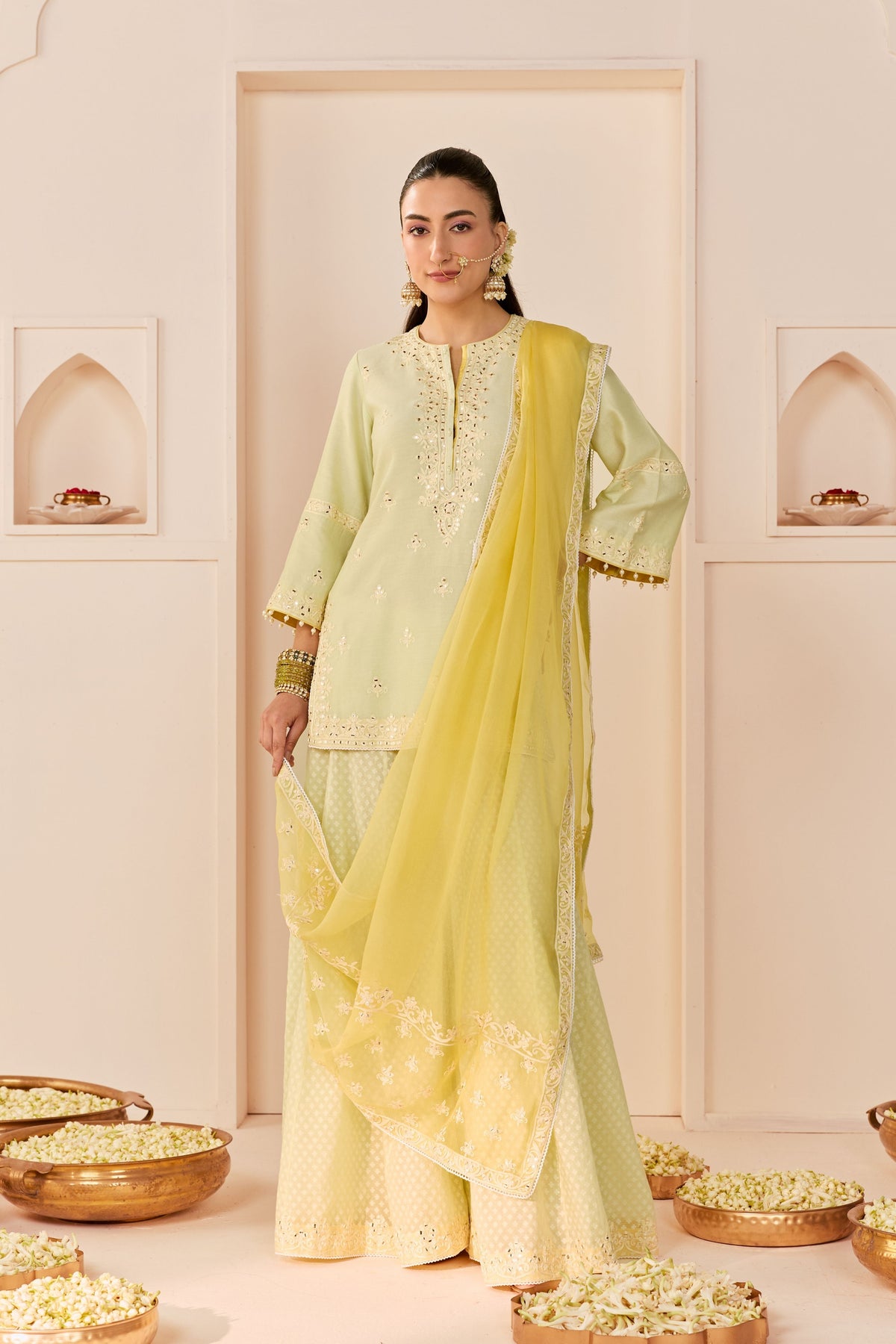 Rehma Mint Green Sharara Set