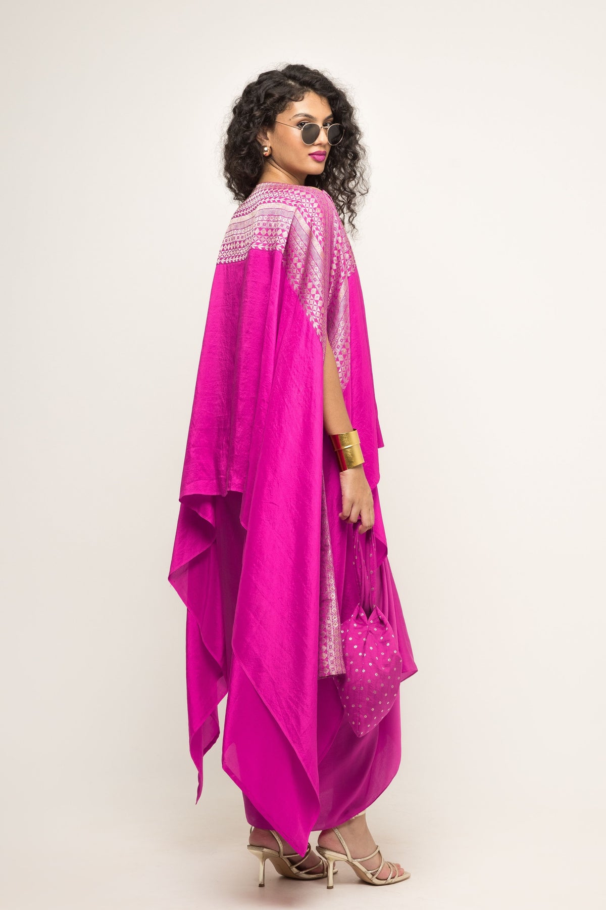 Devi Statement Pink Cape Set
