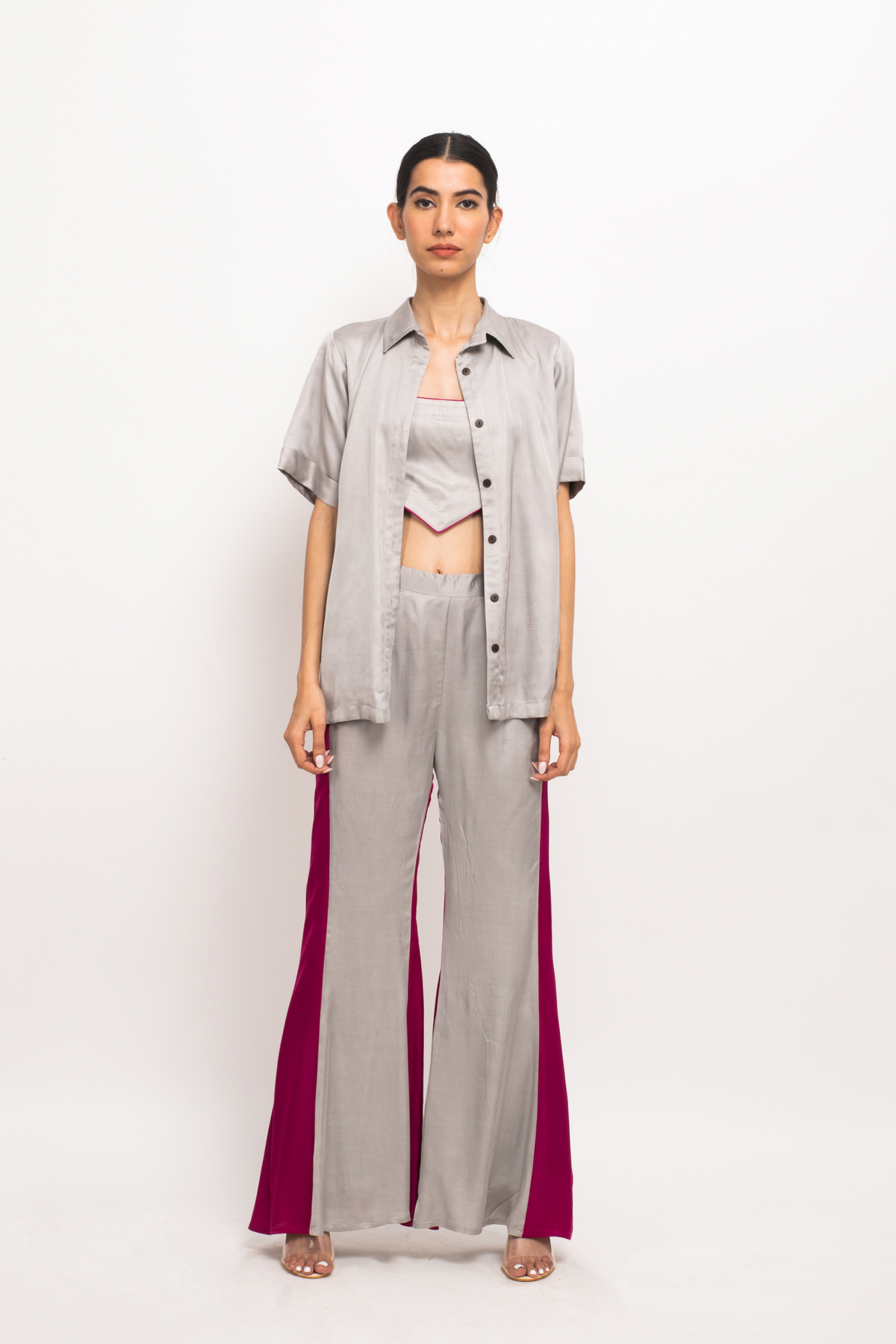 Grey and Wine Co-ord Set