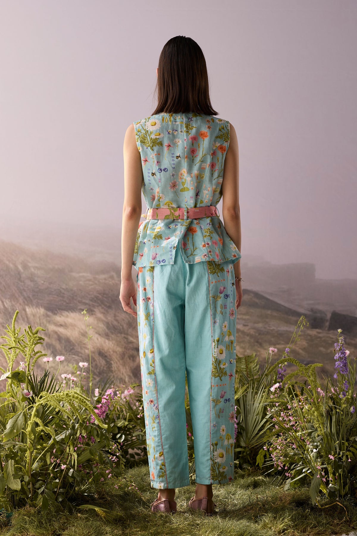 Azure Floral Top
