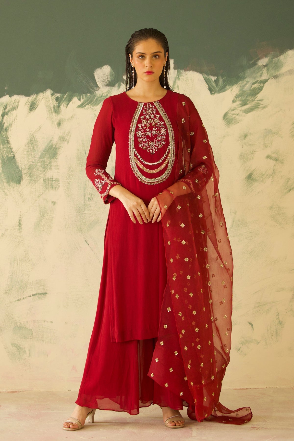 Crimson Red Kurta Set