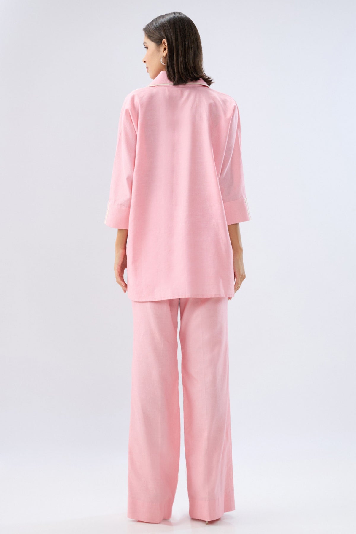 Pink V-neck Co-ord Set