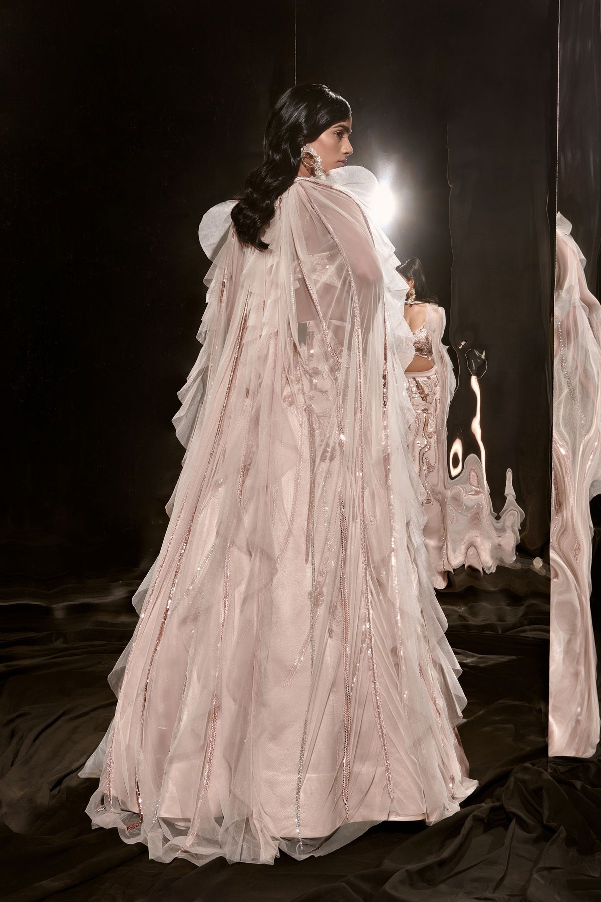 Nude Embroidered Lehenga Set