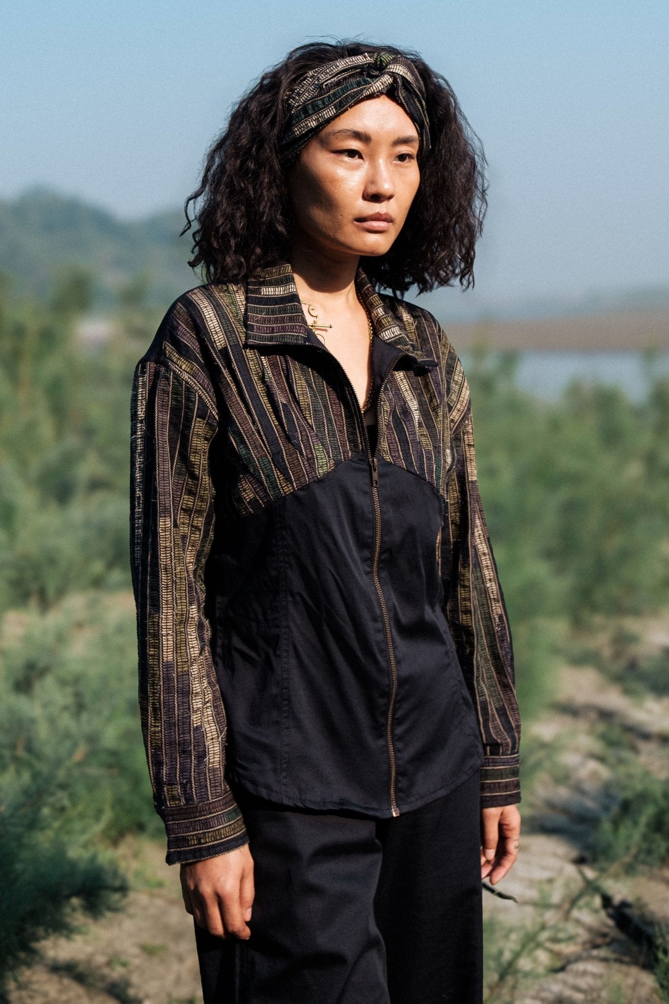 Arizona Black Green Shirt - The Terra Tribe - Elahe