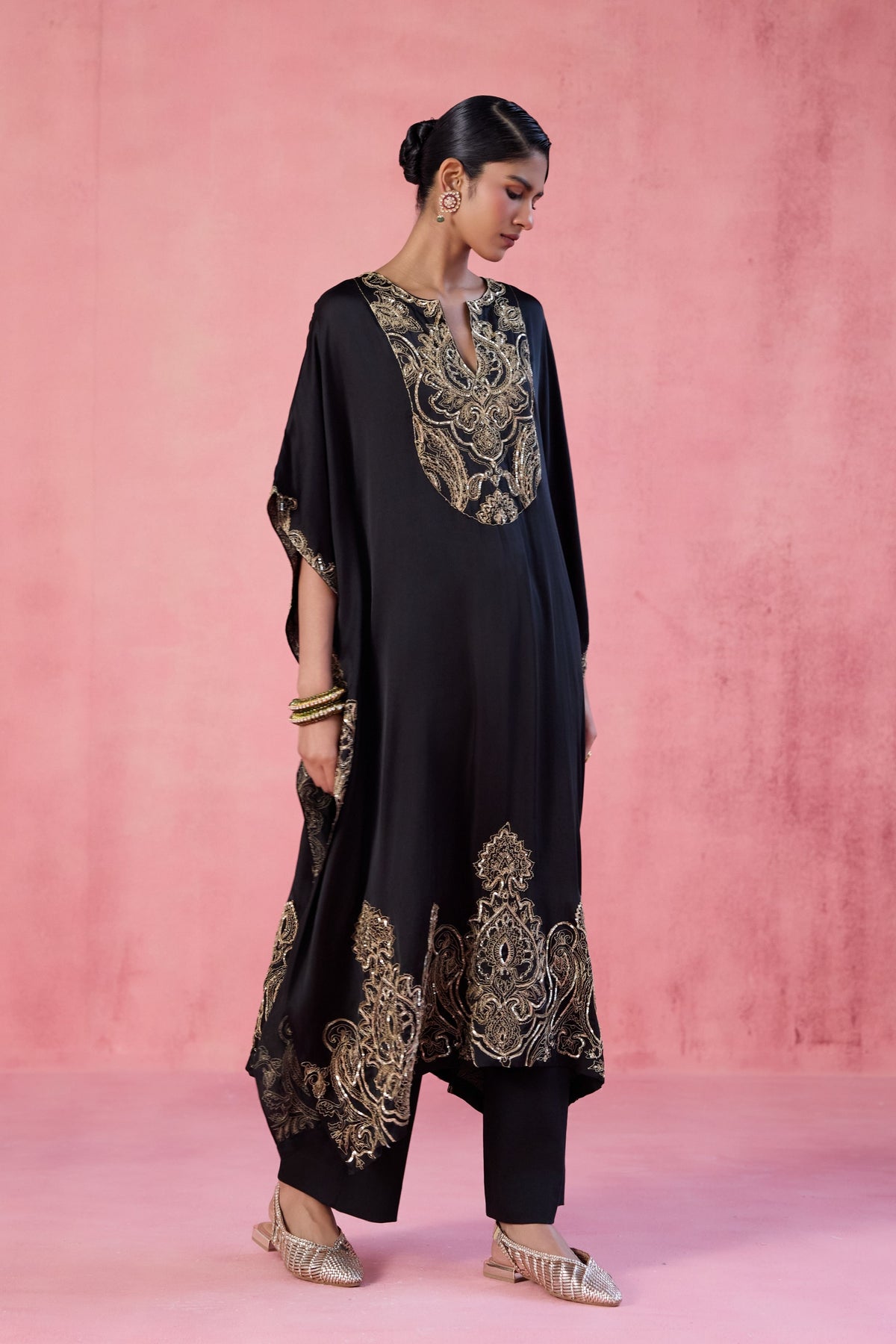 Zoya Black Kaftan Set