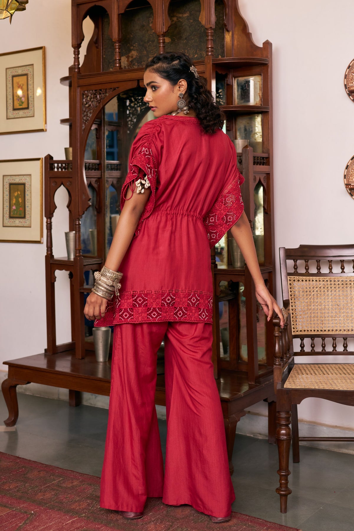 Ruby Cutwork Co-ord Set