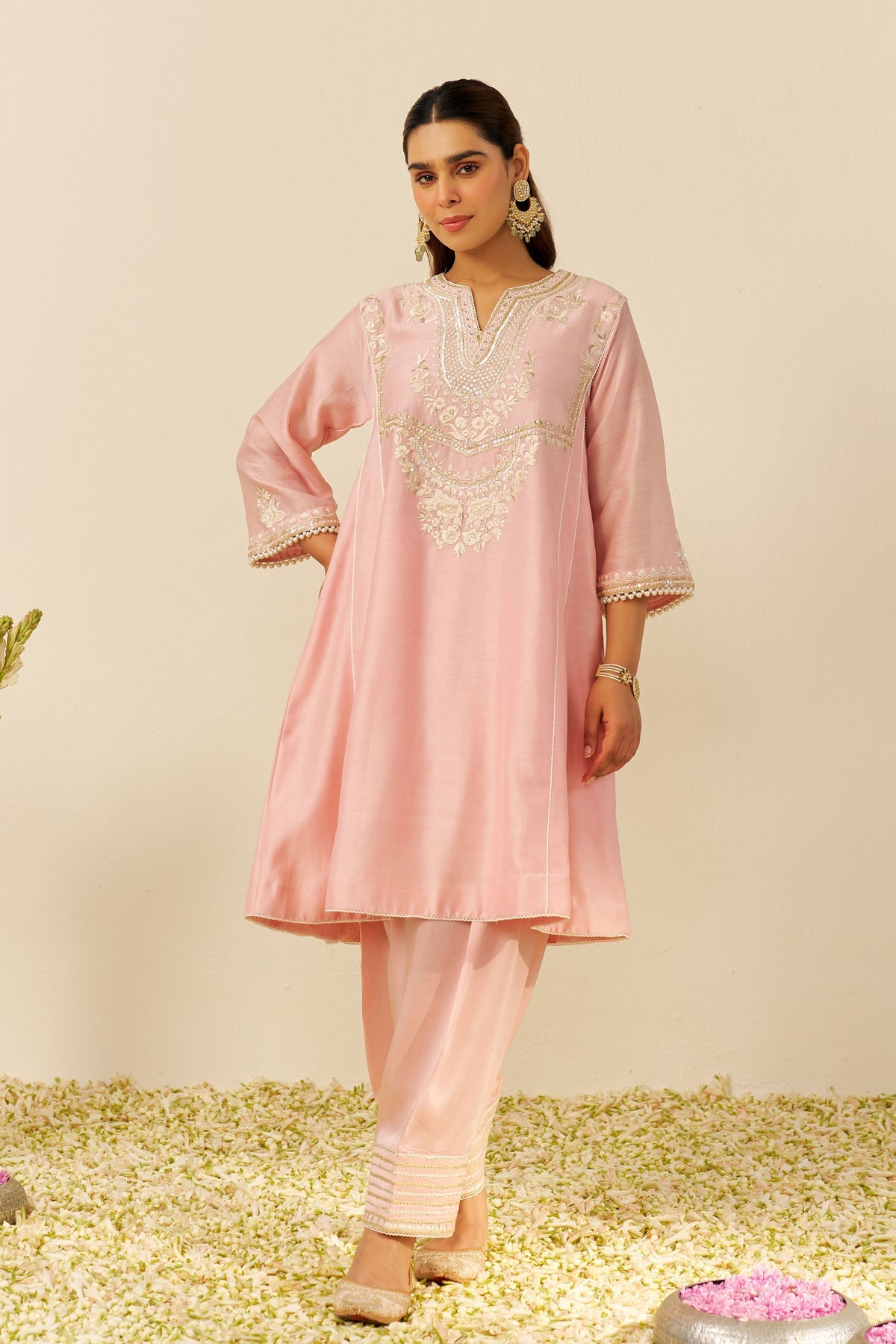 Aiza Blush Pink Kurta Set