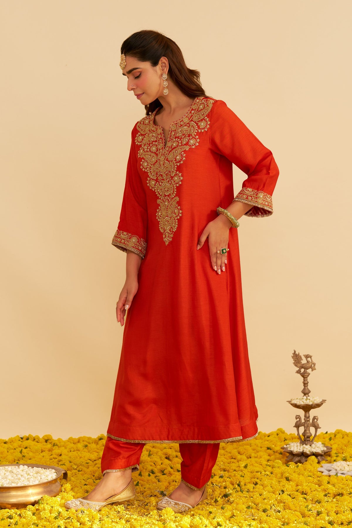 Hiba Orange Salwar Set