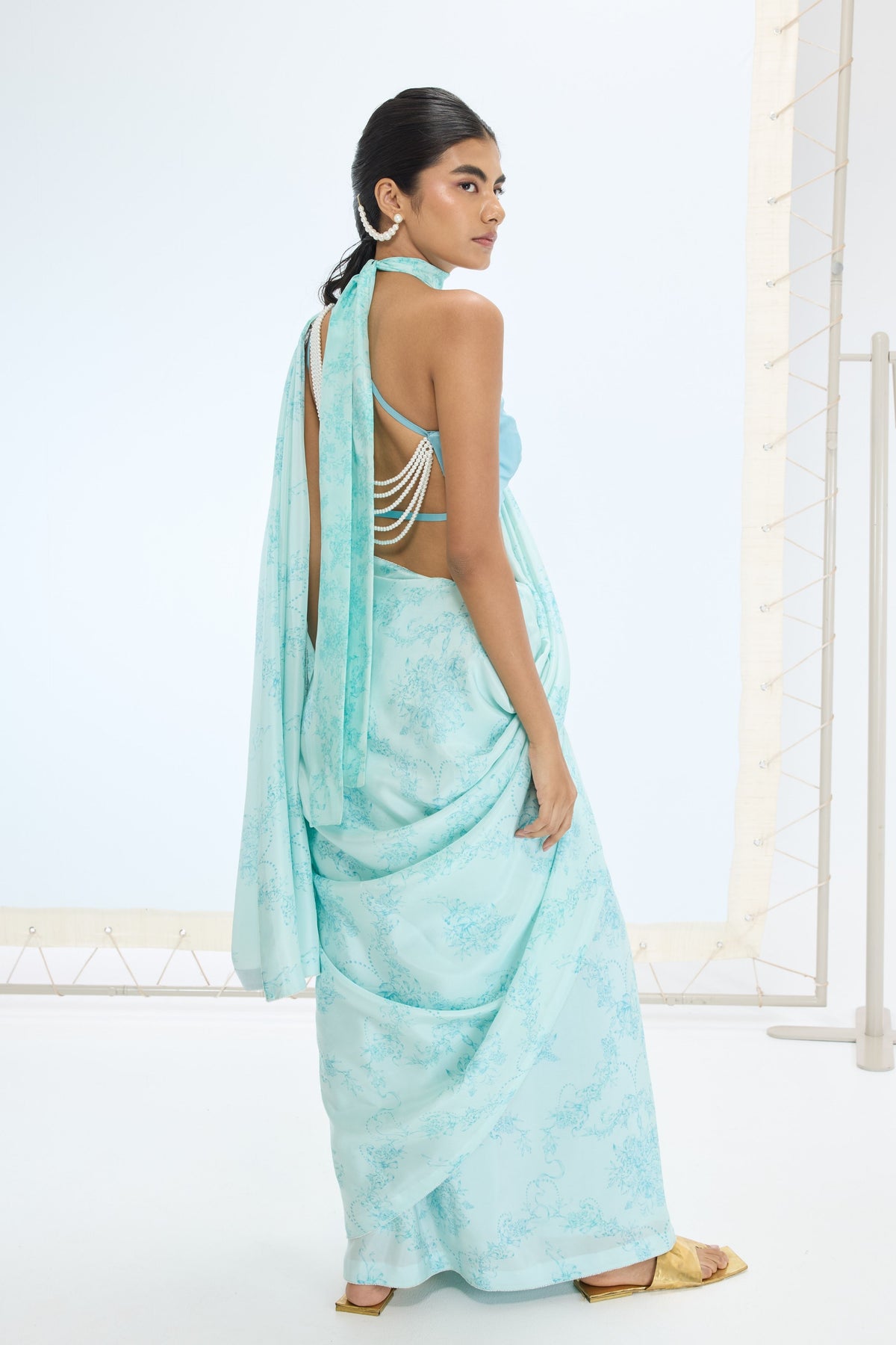 Ruby Saree in Turquoise Blue