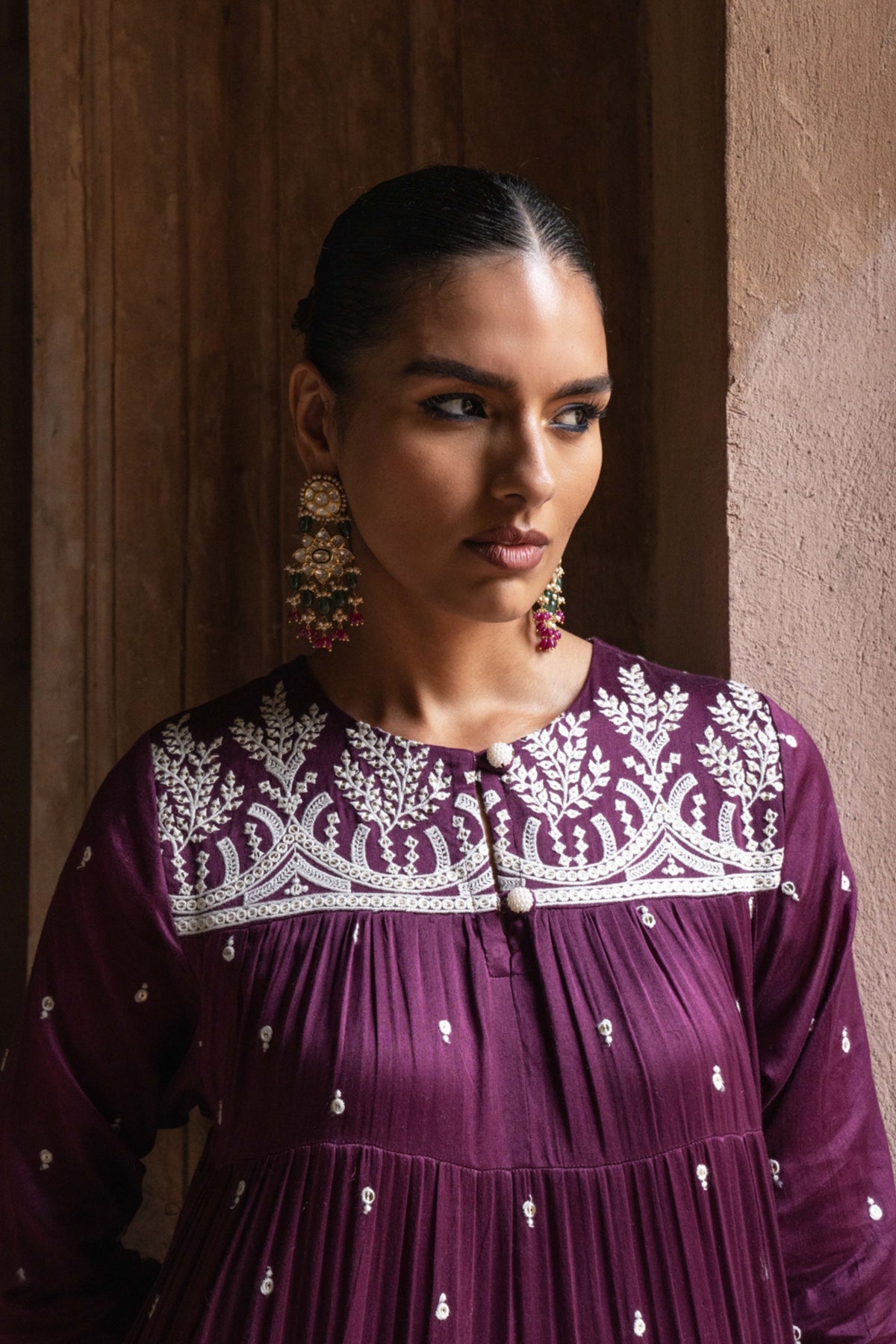 8 Layer All Over Embroidered Anarkali Set