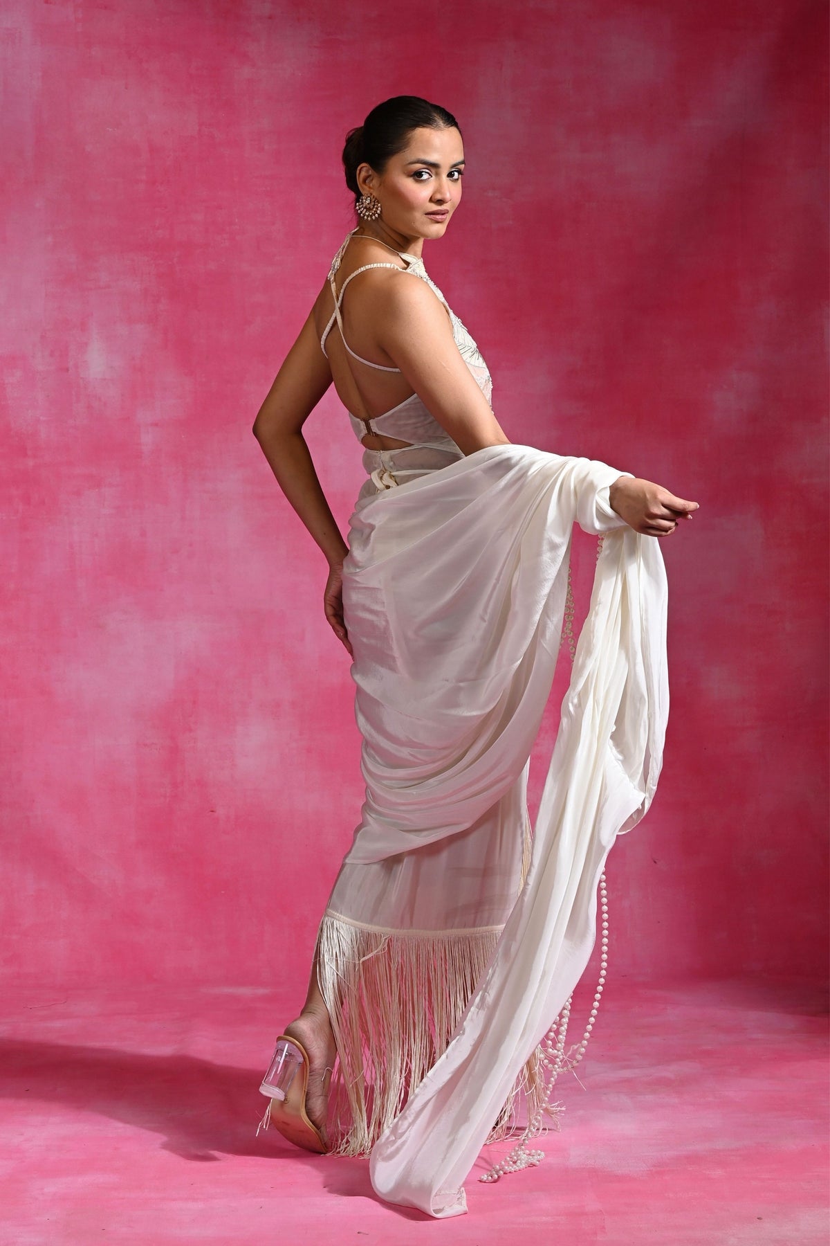 Pearl Ivory Draped Set
